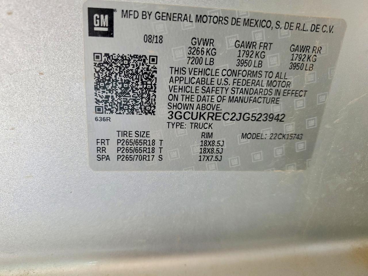 2018 Chevrolet Silverado K1500 Lt Silver vin: 3GCUKREC2JG523942