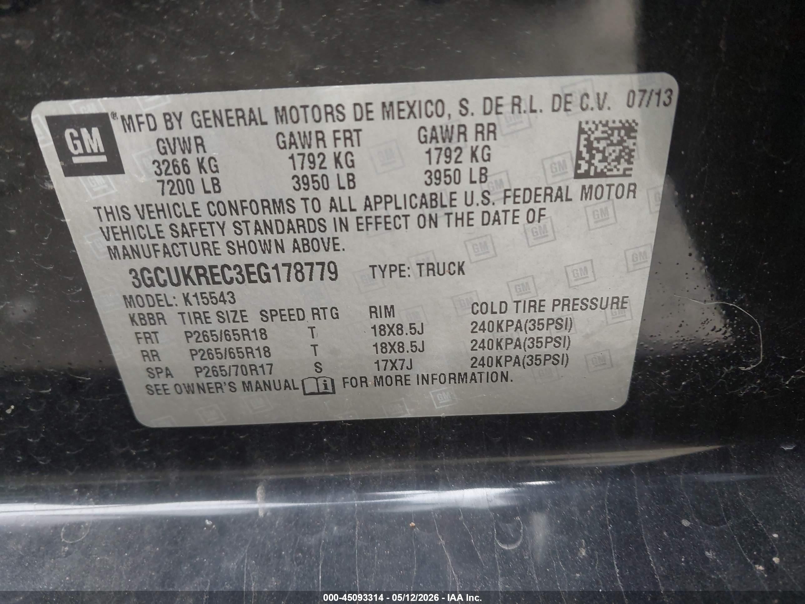 2014 Chevrolet Silverado 1500 2lt Black vin: 3GCUKREC3EG178779