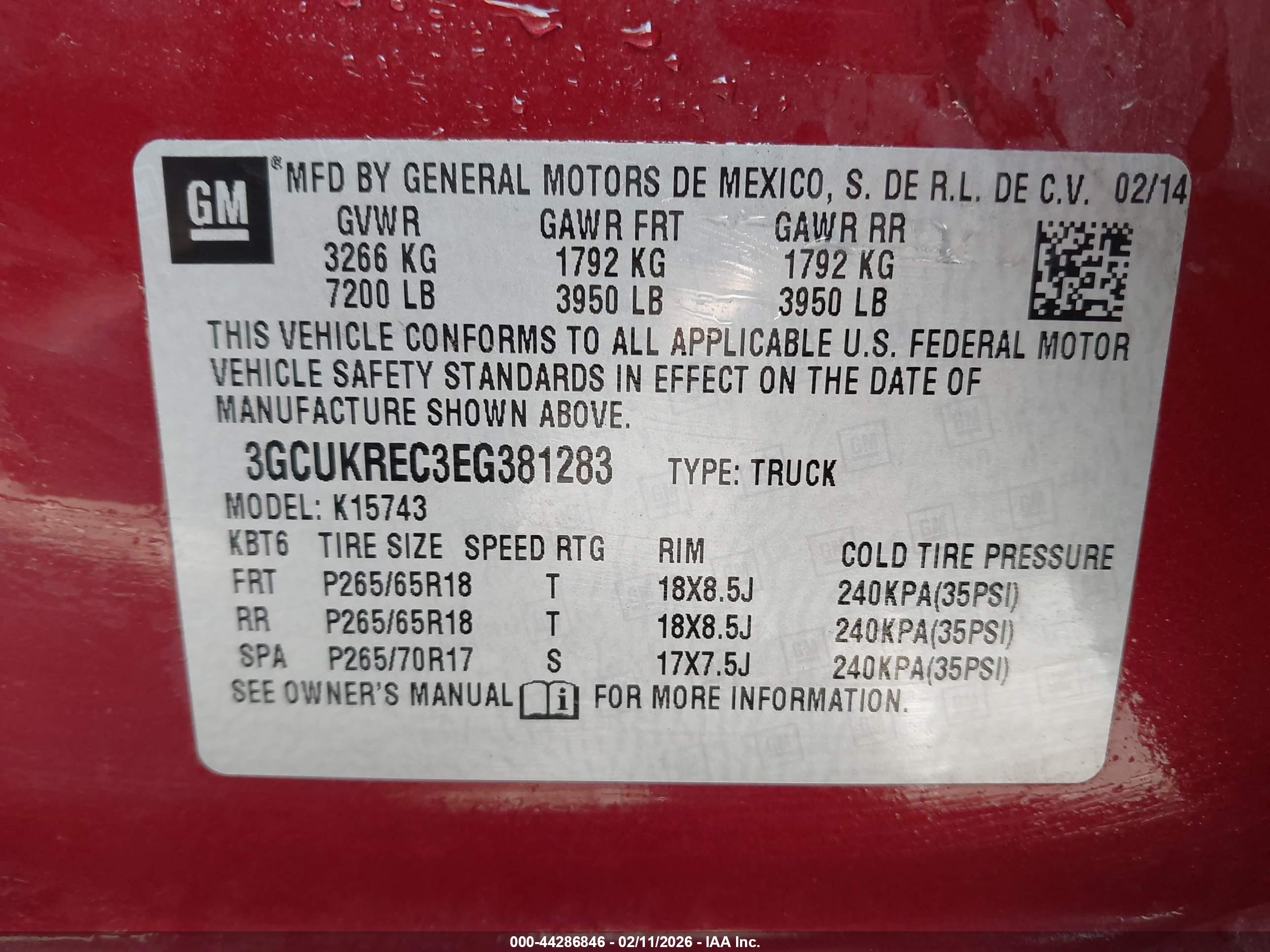 2014 Chevrolet Silverado 1500 1lt Burgundy vin: 3GCUKREC3EG381283