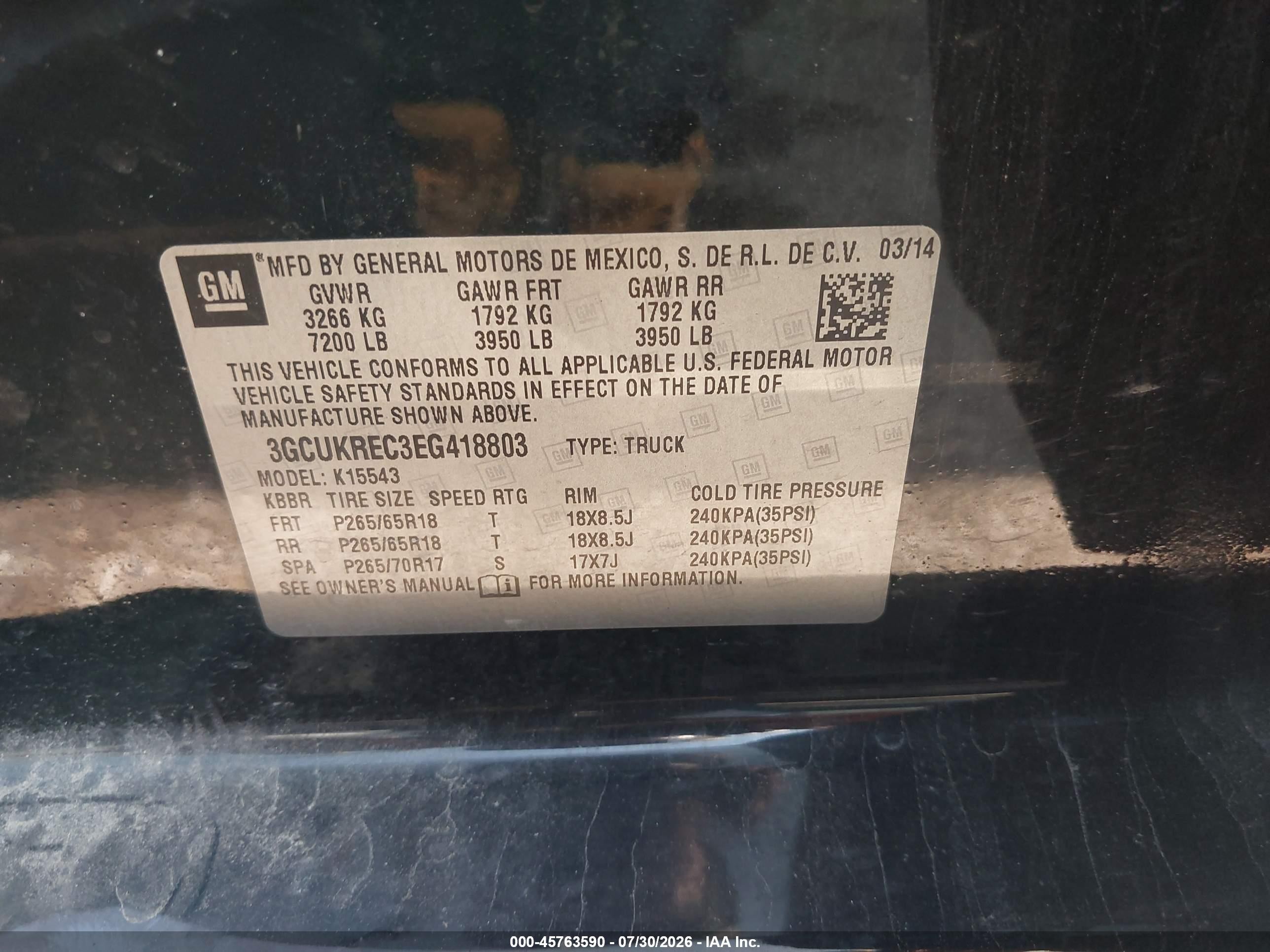 2014 Chevrolet Silverado 1500 Lt Black vin: 3GCUKREC3EG418803