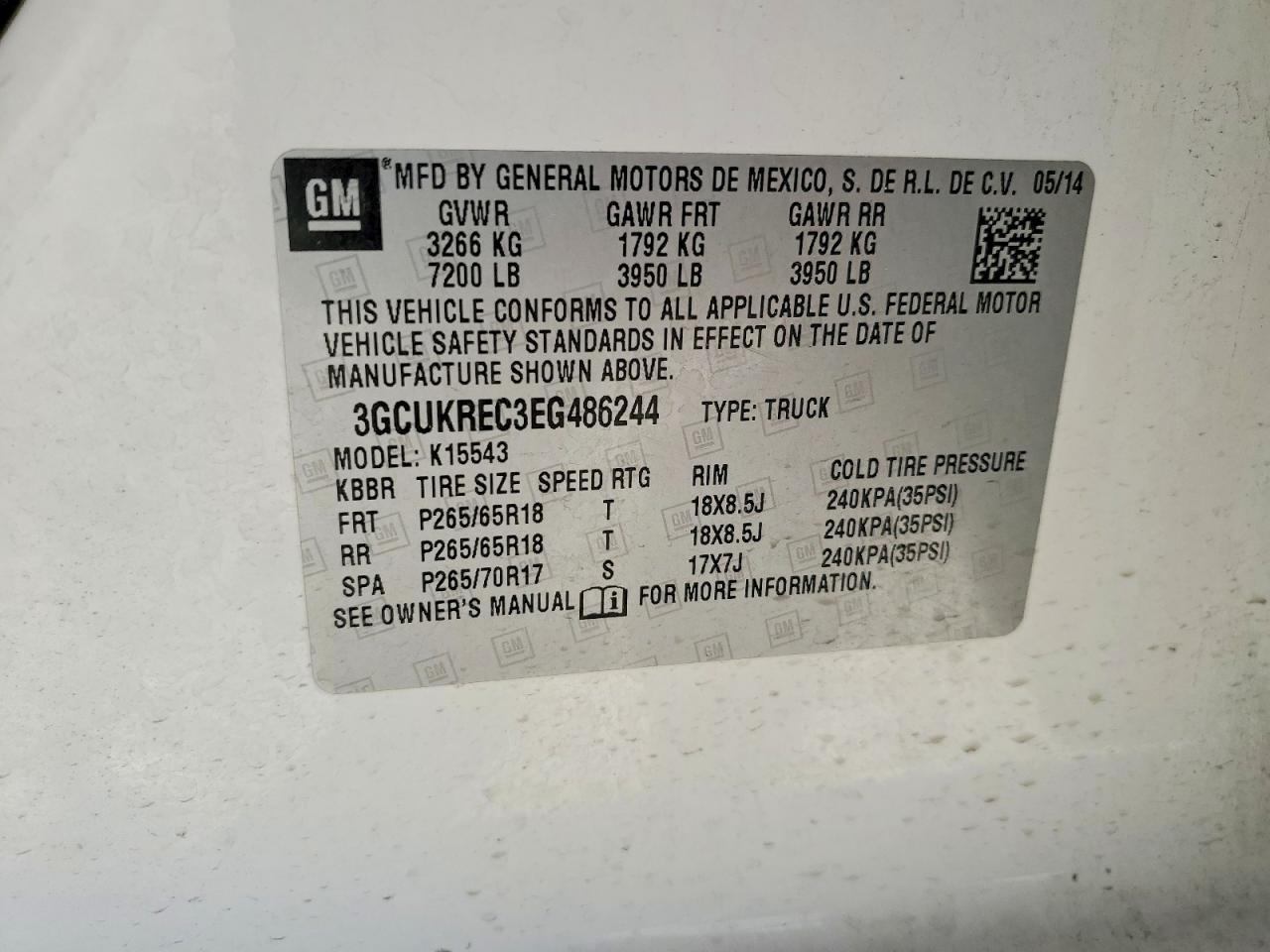 2014 Chevrolet Silverado K1500 Lt White vin: 3GCUKREC3EG486244