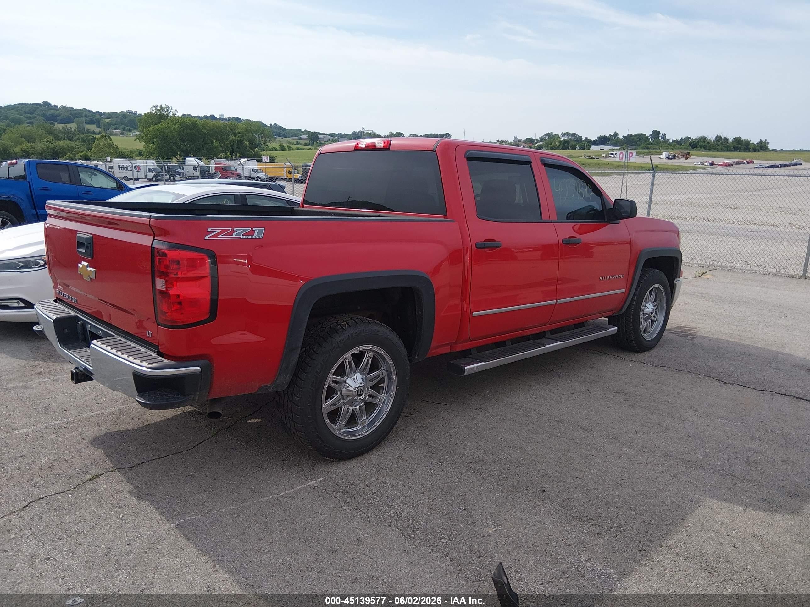 2014 Chevrolet Silverado 1500 2lt Red vin: 3GCUKREC3EG516259