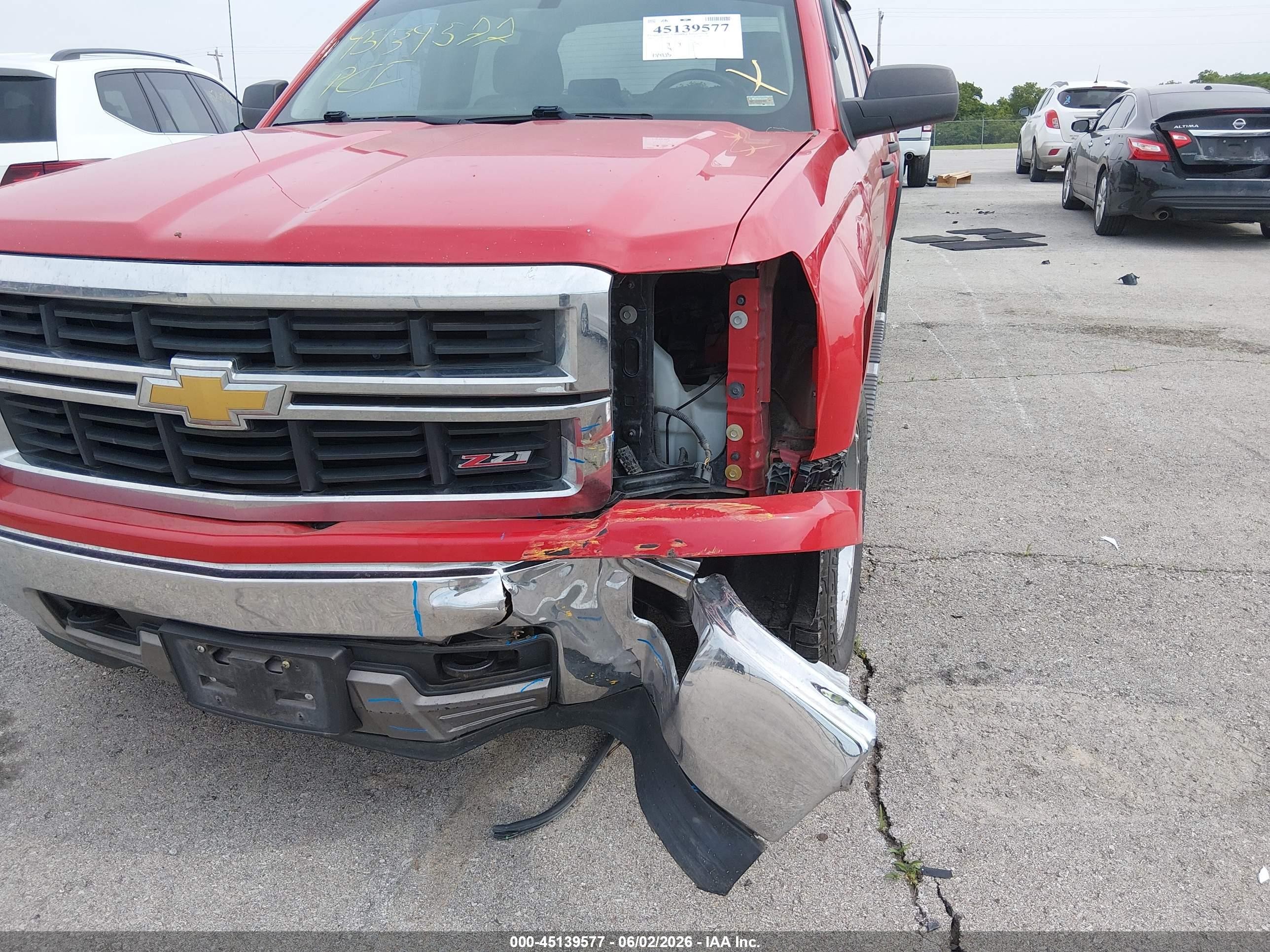2014 Chevrolet Silverado 1500 2lt Red vin: 3GCUKREC3EG516259