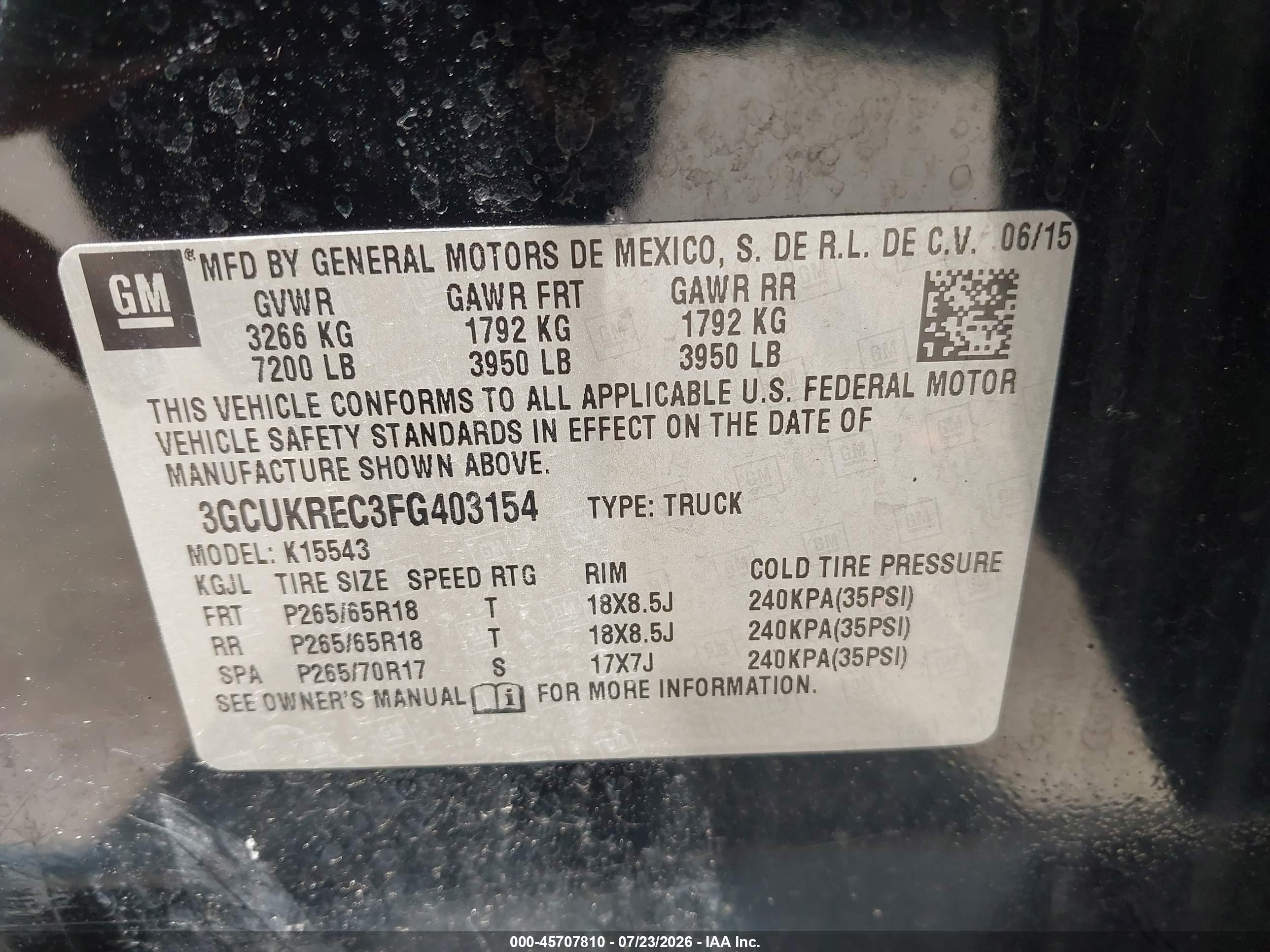 2015 Chevrolet Silverado 1500 Lt Black vin: 3GCUKREC3FG403154