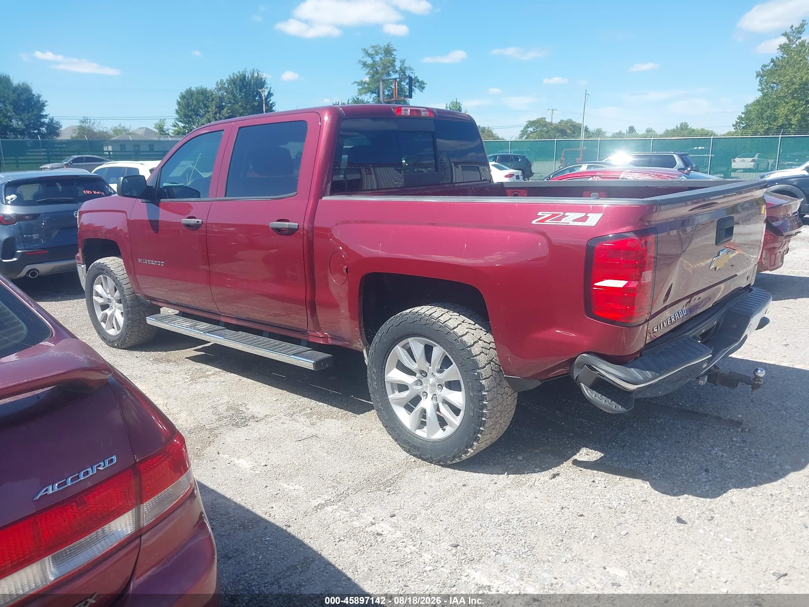 2014 Chevrolet Silverado 1500 Lt Red vin: 3GCUKREC4EG100799