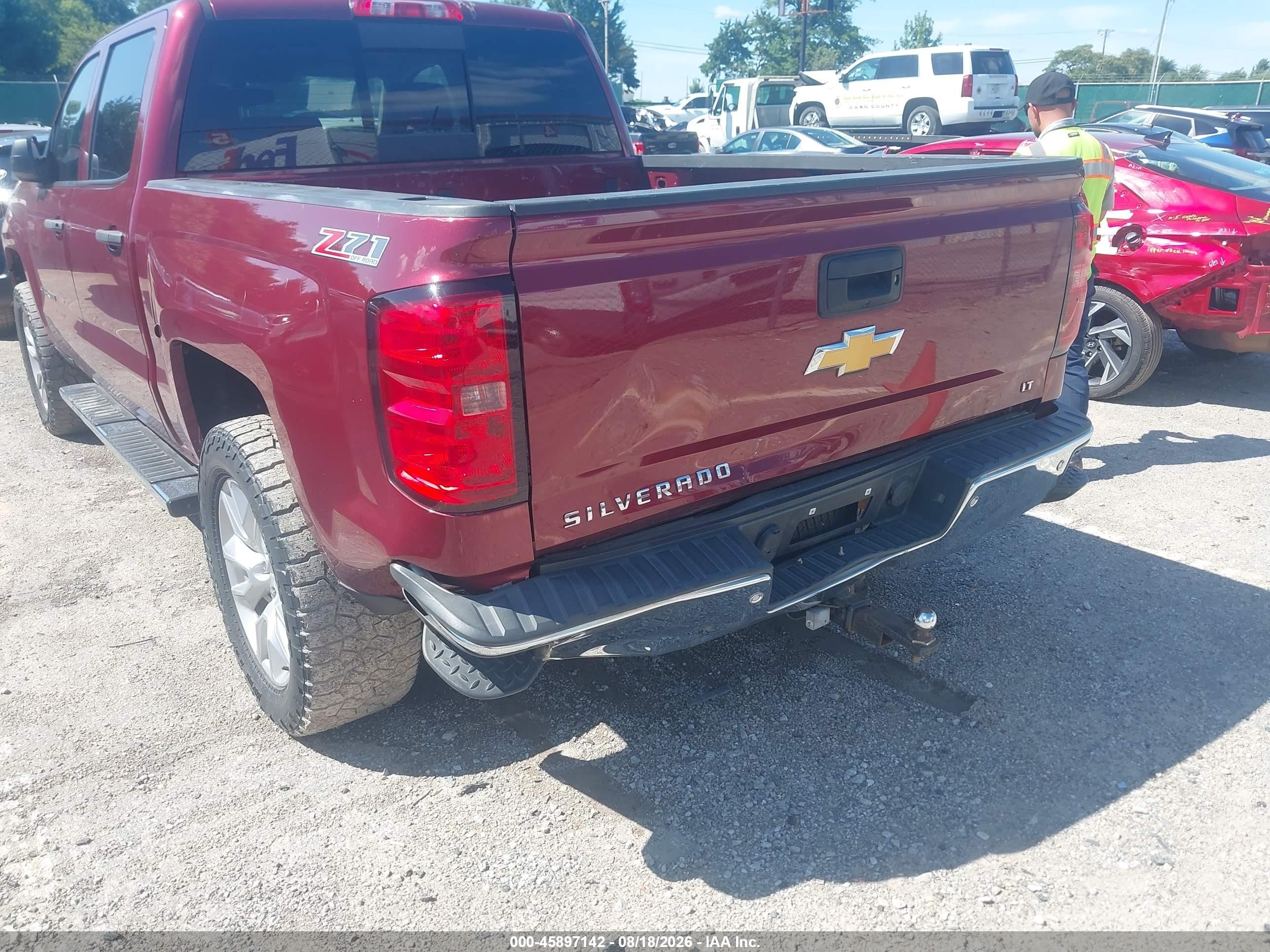2014 Chevrolet Silverado 1500 Lt Red vin: 3GCUKREC4EG100799