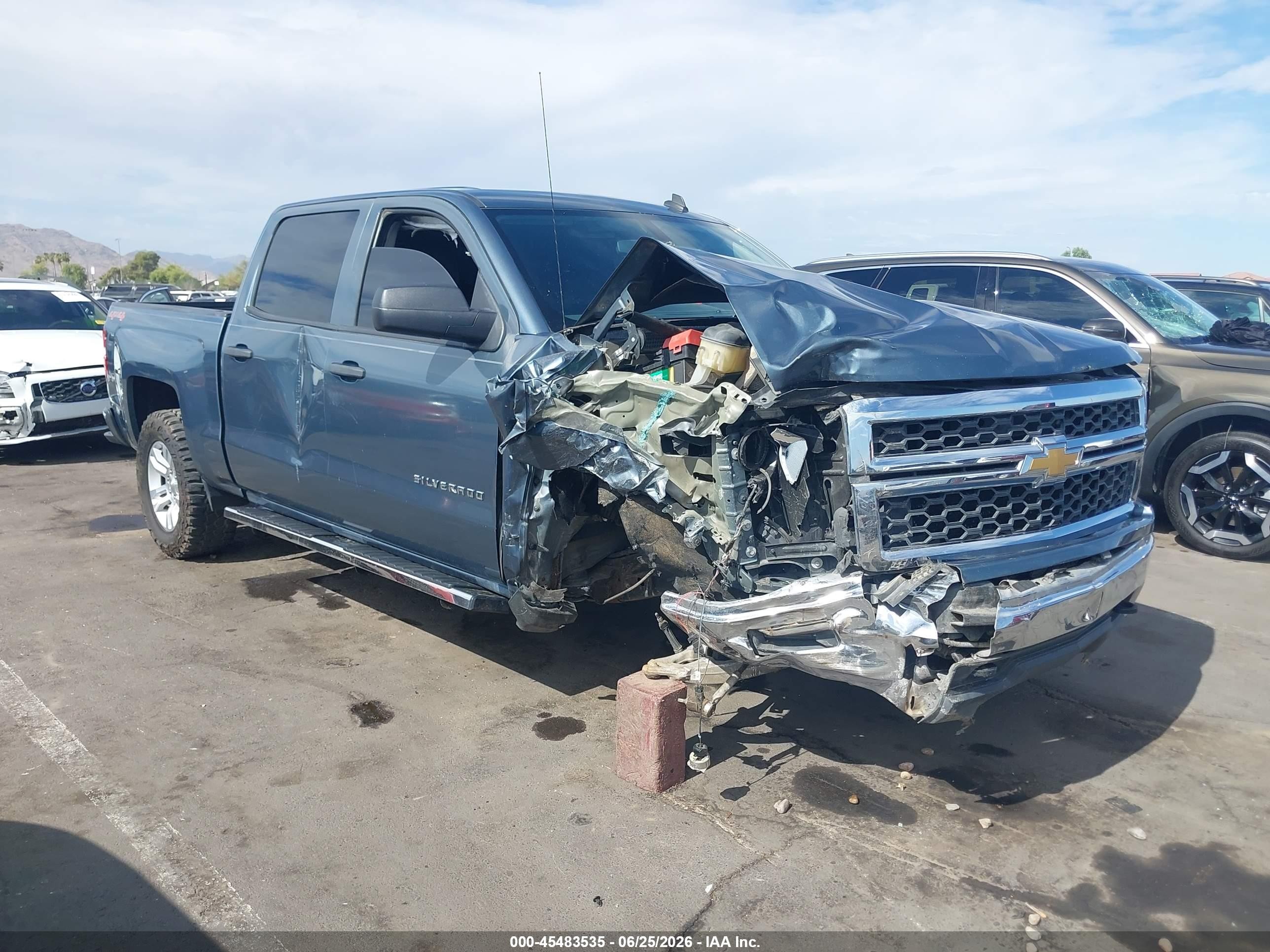 2014 Chevrolet Silverado 1500 Lt Blue vin: 3GCUKREC4EG129431