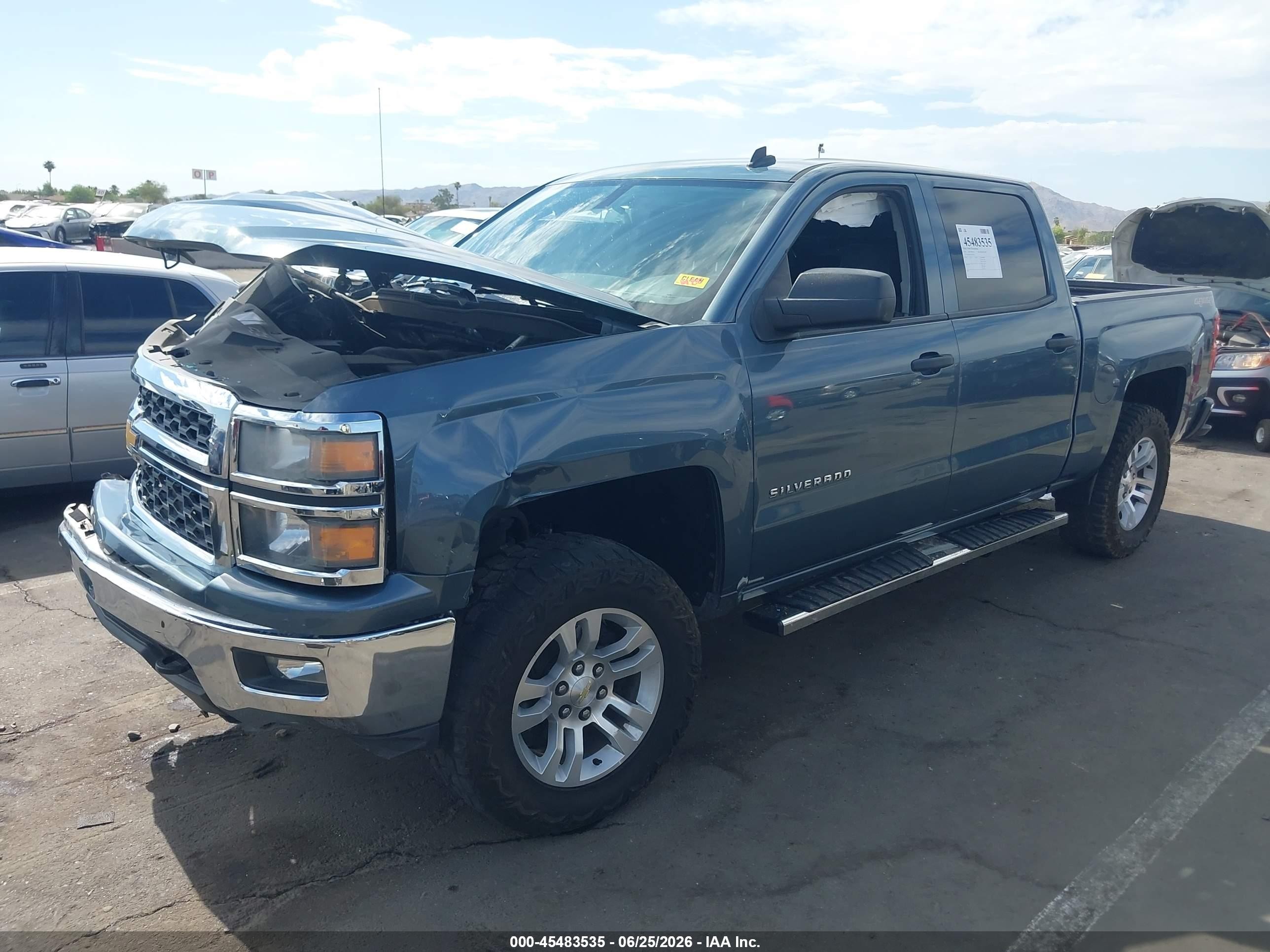 2014 Chevrolet Silverado 1500 Lt Blue vin: 3GCUKREC4EG129431