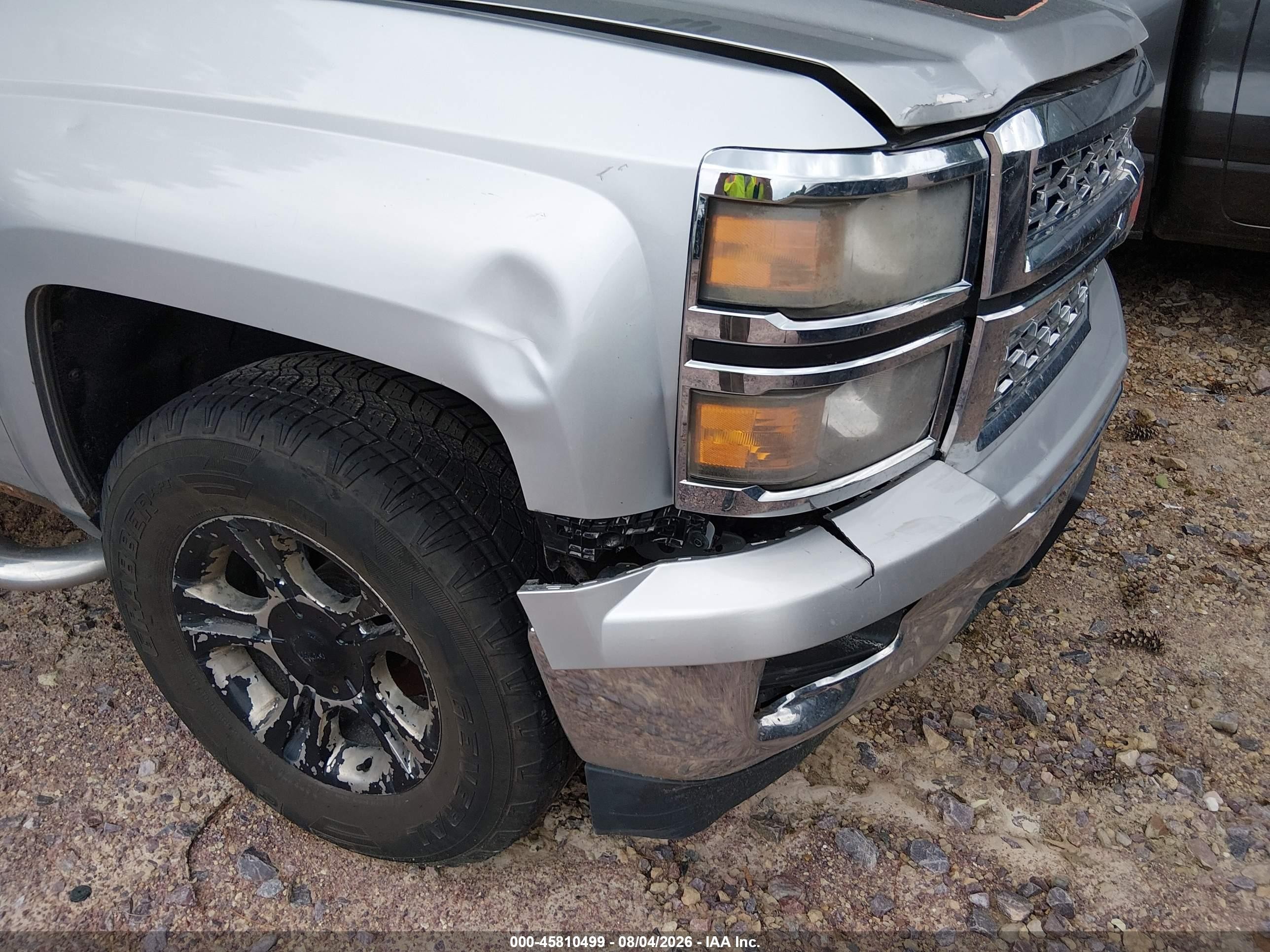 2014 Chevrolet Silverado 1500 1lt Silver vin: 3GCUKREC4EG372401