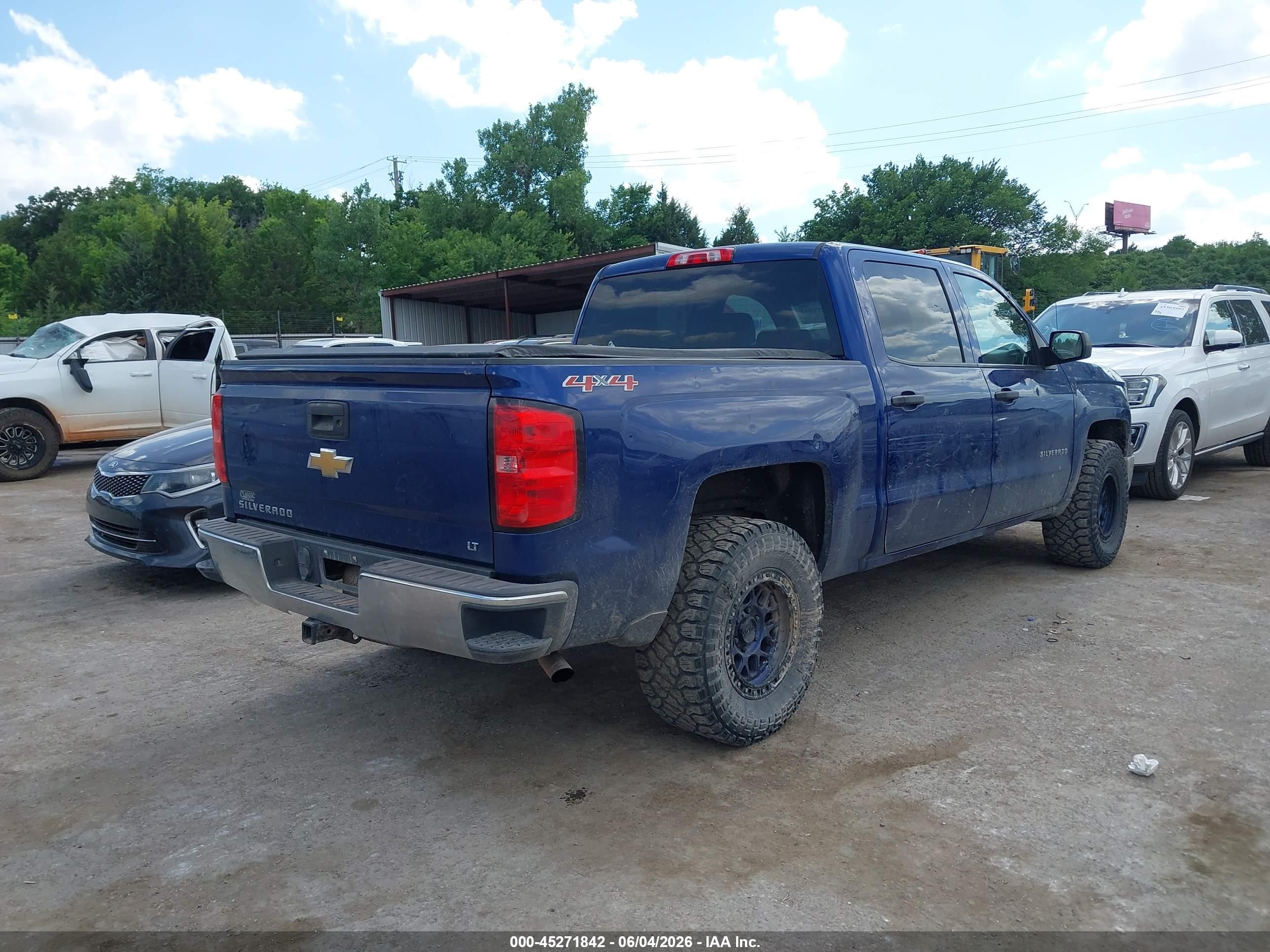 2014 Chevrolet Silverado 1500 1lt Blue vin: 3GCUKREC4EG410354