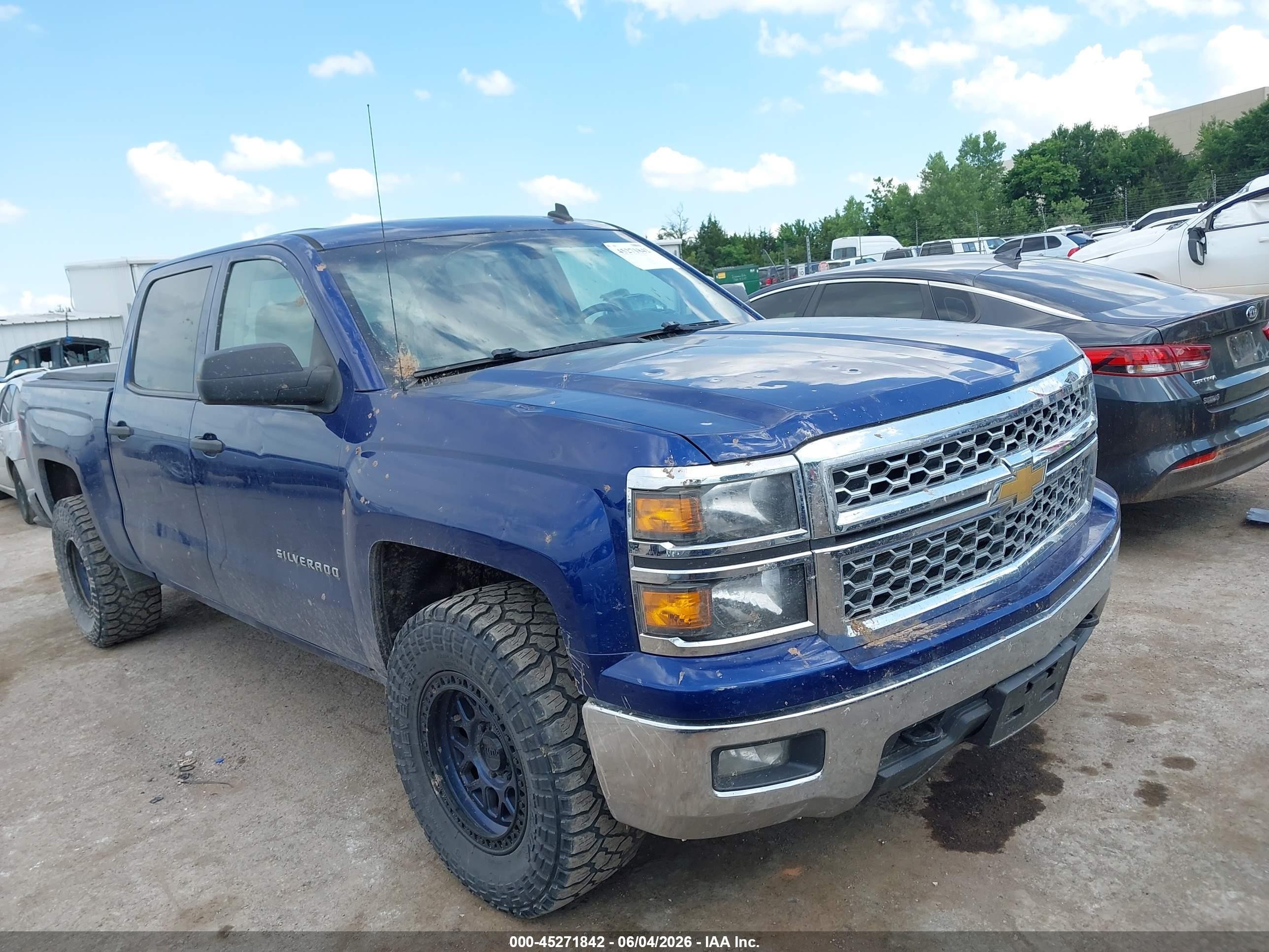 2014 Chevrolet Silverado 1500 1lt Синий vin: 3GCUKREC4EG410354