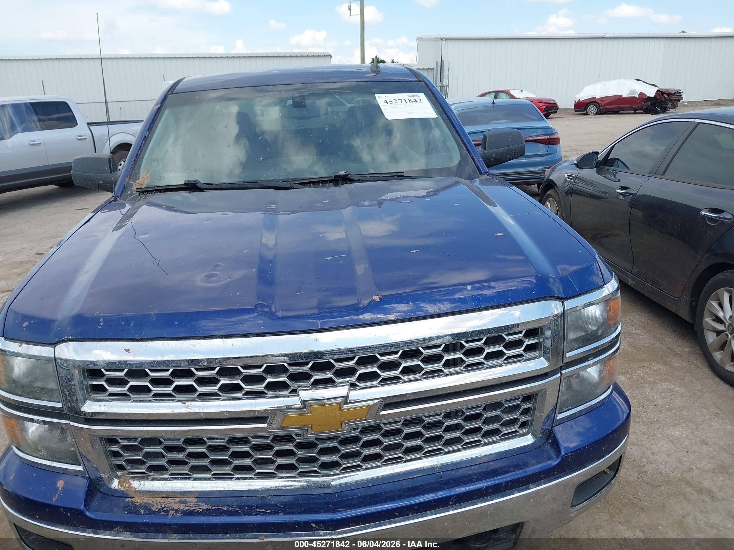2014 Chevrolet Silverado 1500 1lt Blue vin: 3GCUKREC4EG410354