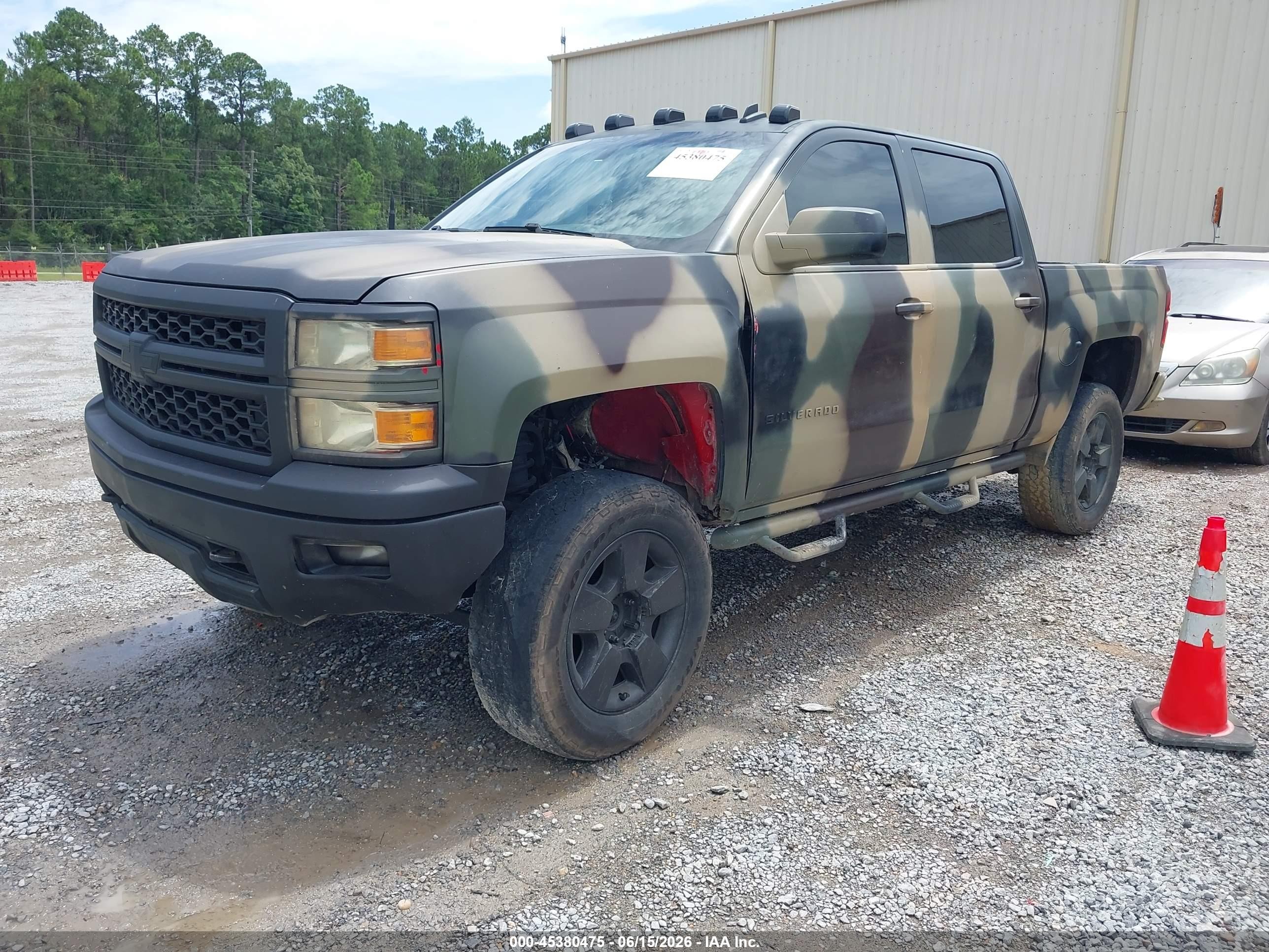 2014 Chevrolet Silverado 1500 Lt Green vin: 3GCUKREC4EG435707