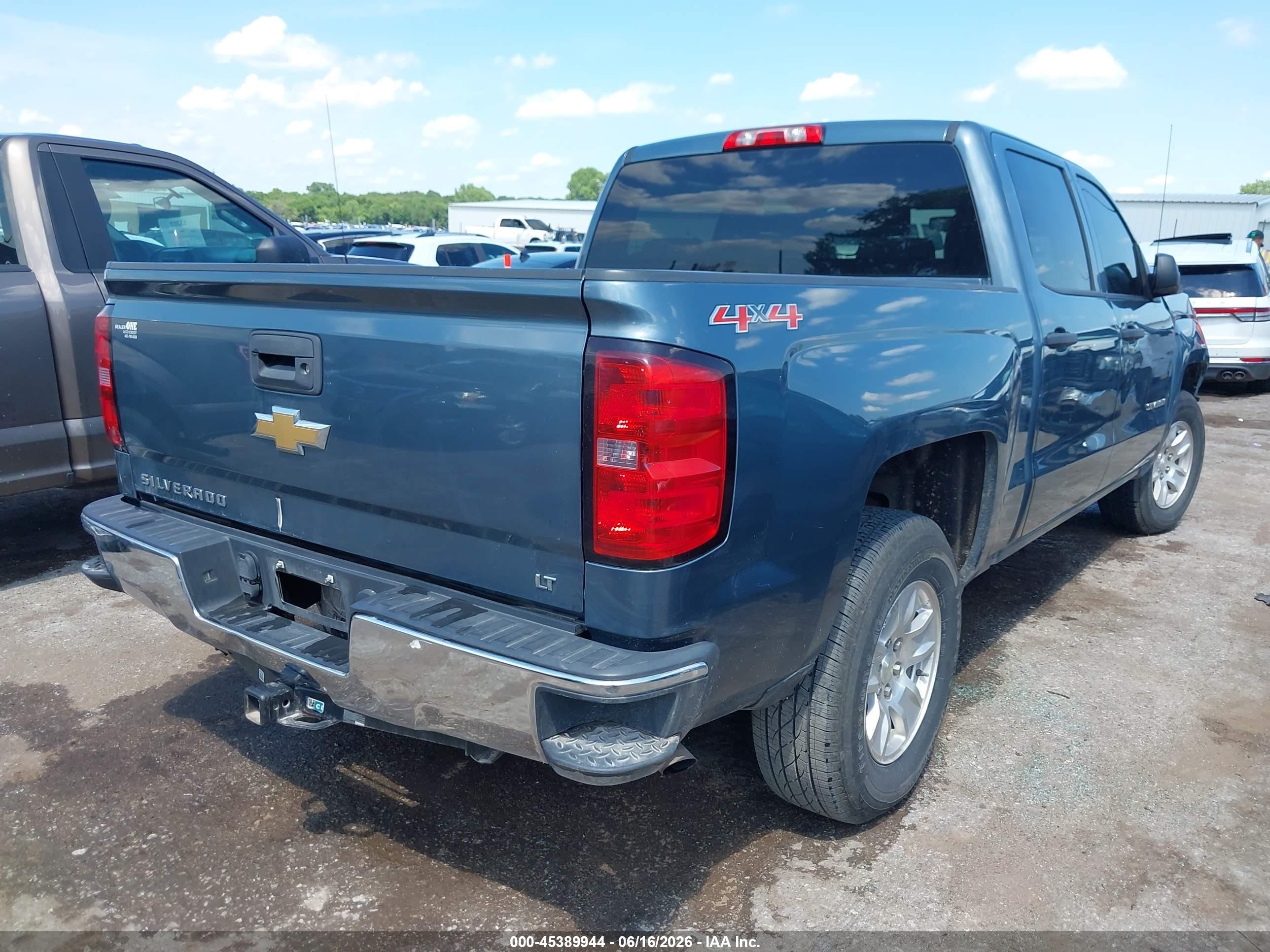 2014 Chevrolet Silverado 1500 Lt Blue vin: 3GCUKREC4EG506288