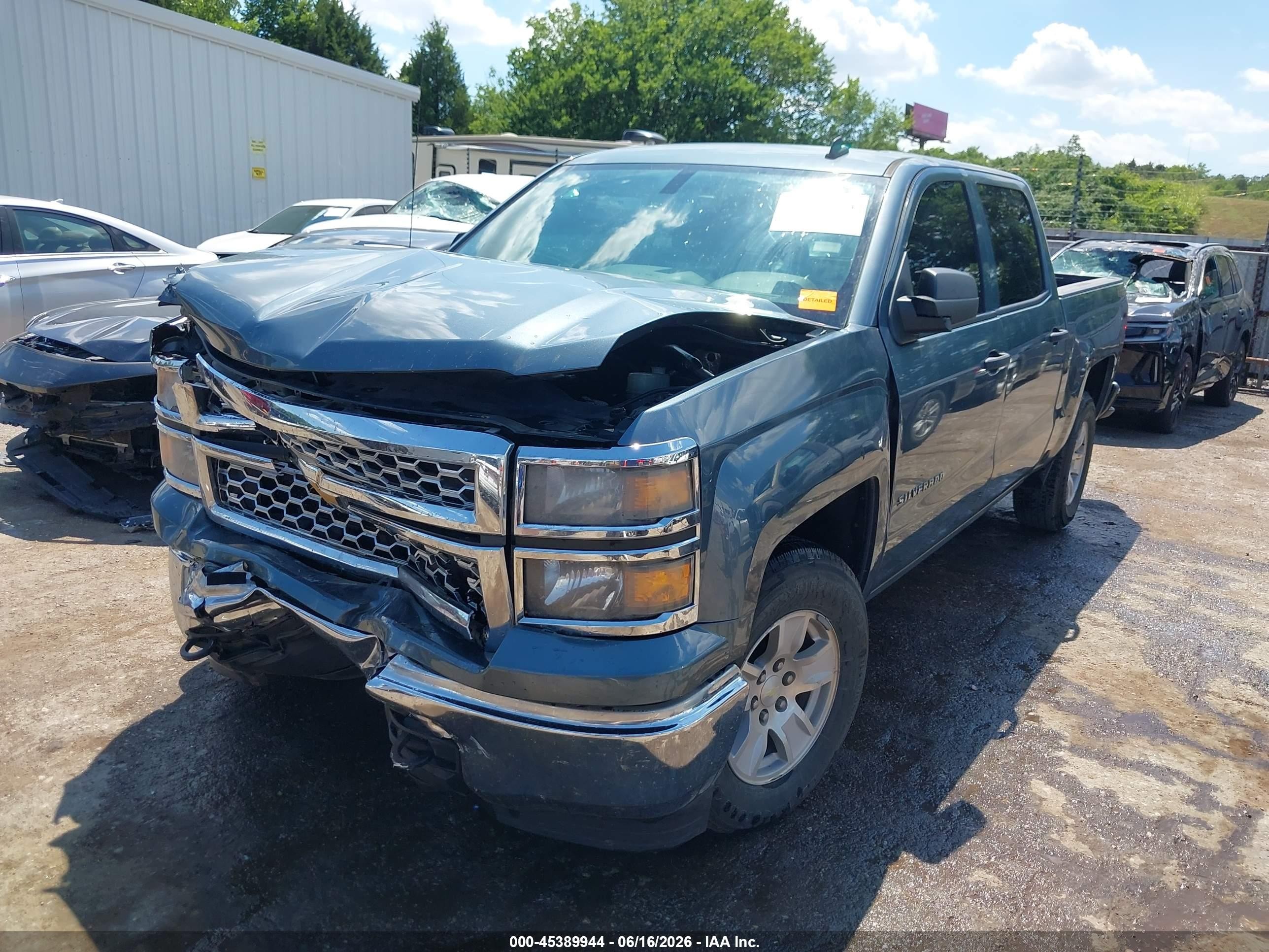 2014 Chevrolet Silverado 1500 Lt Blue vin: 3GCUKREC4EG506288