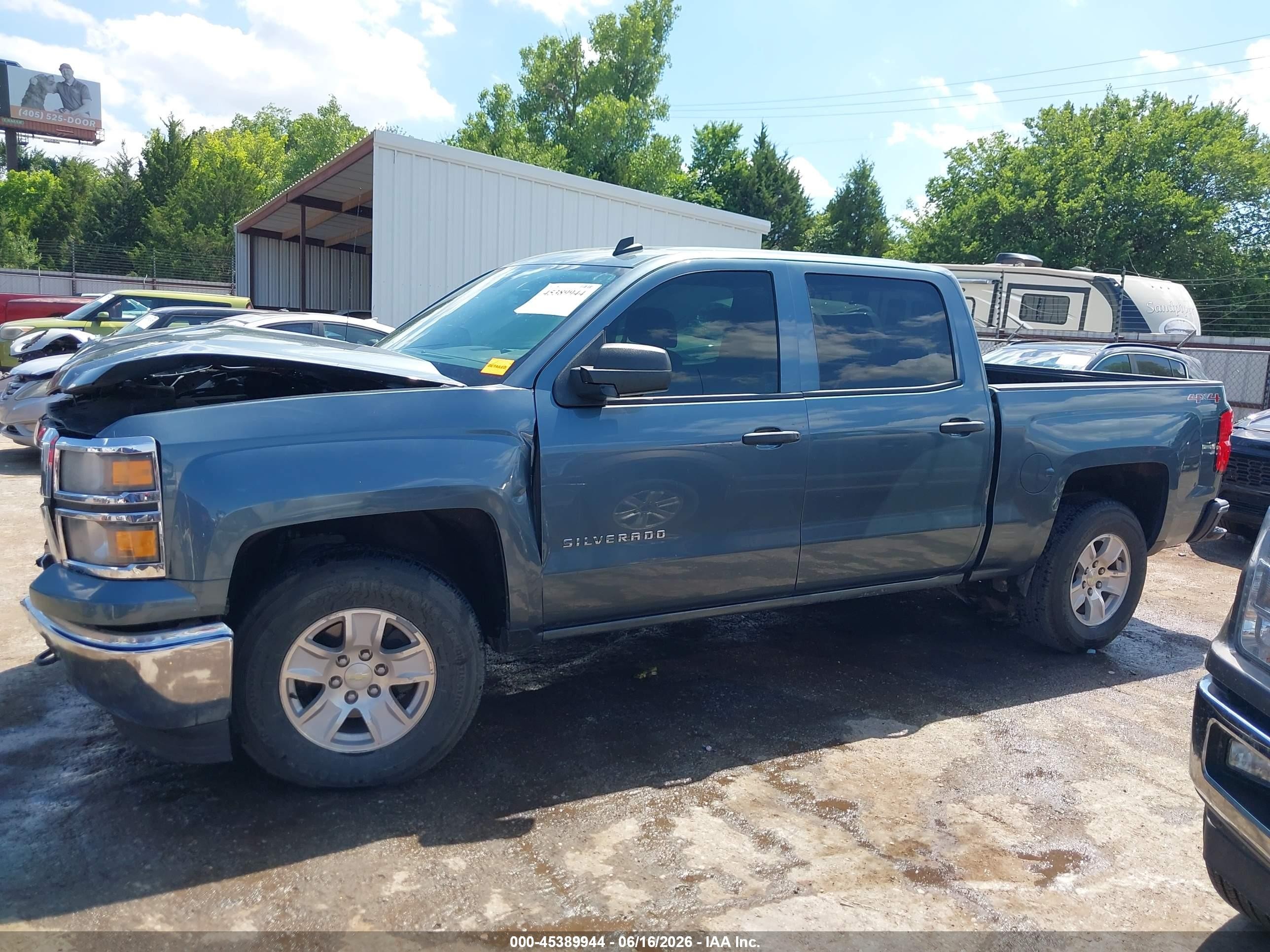 2014 Chevrolet Silverado 1500 Lt Blue vin: 3GCUKREC4EG506288