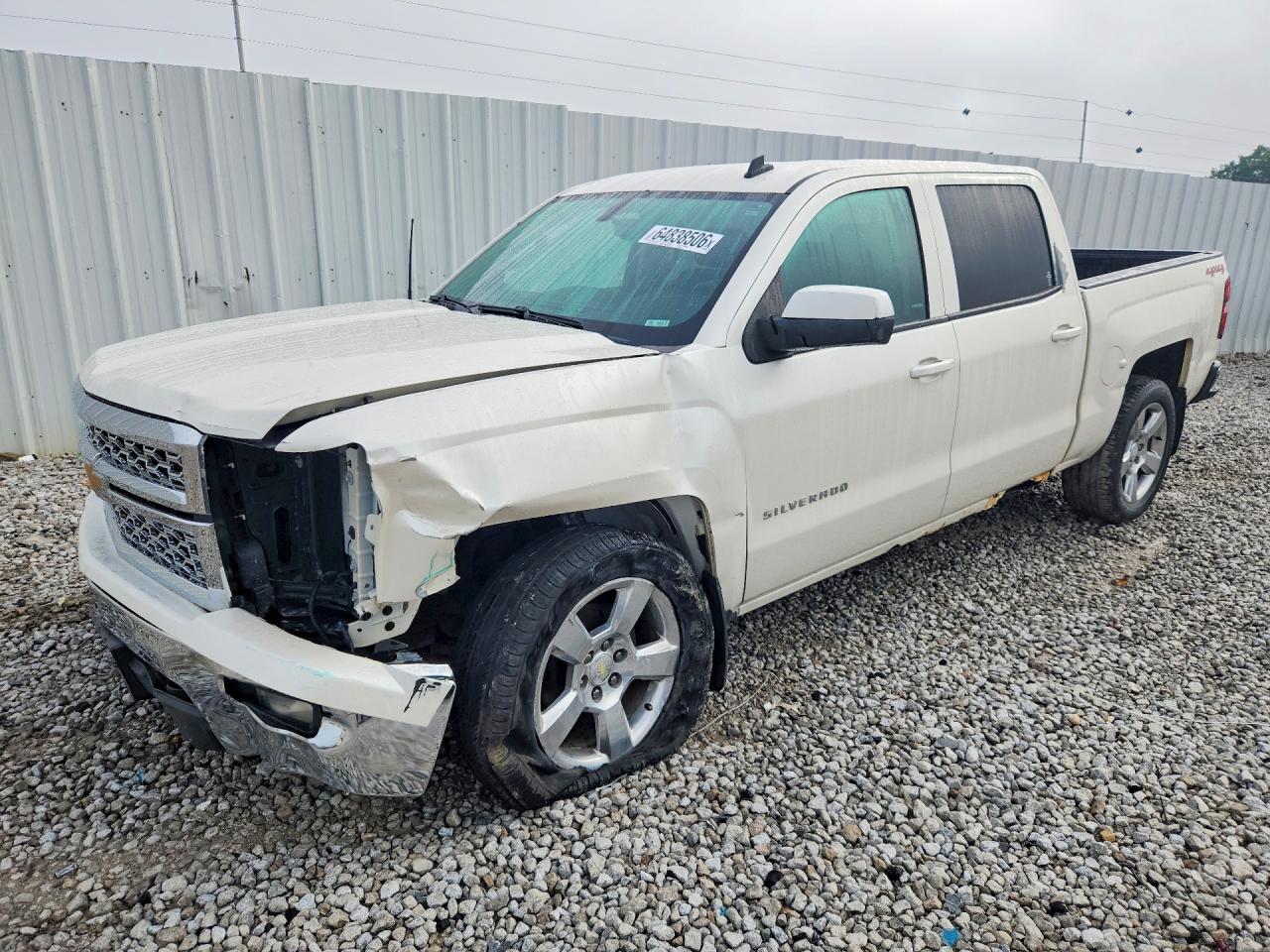 2014 Chevrolet Silverado K1500 Lt White vin: 3GCUKREC4EG560433