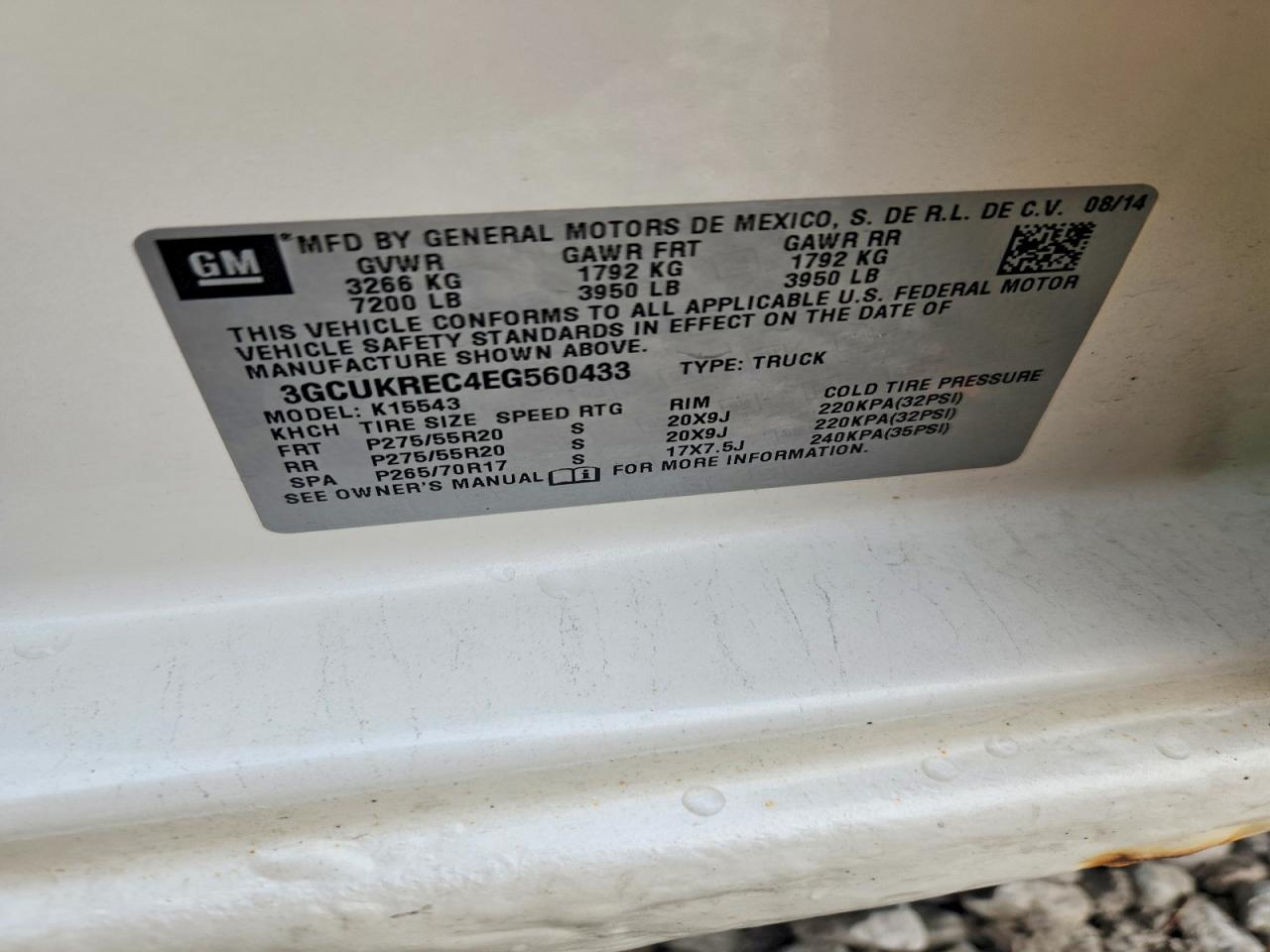 2014 Chevrolet Silverado K1500 Lt White vin: 3GCUKREC4EG560433