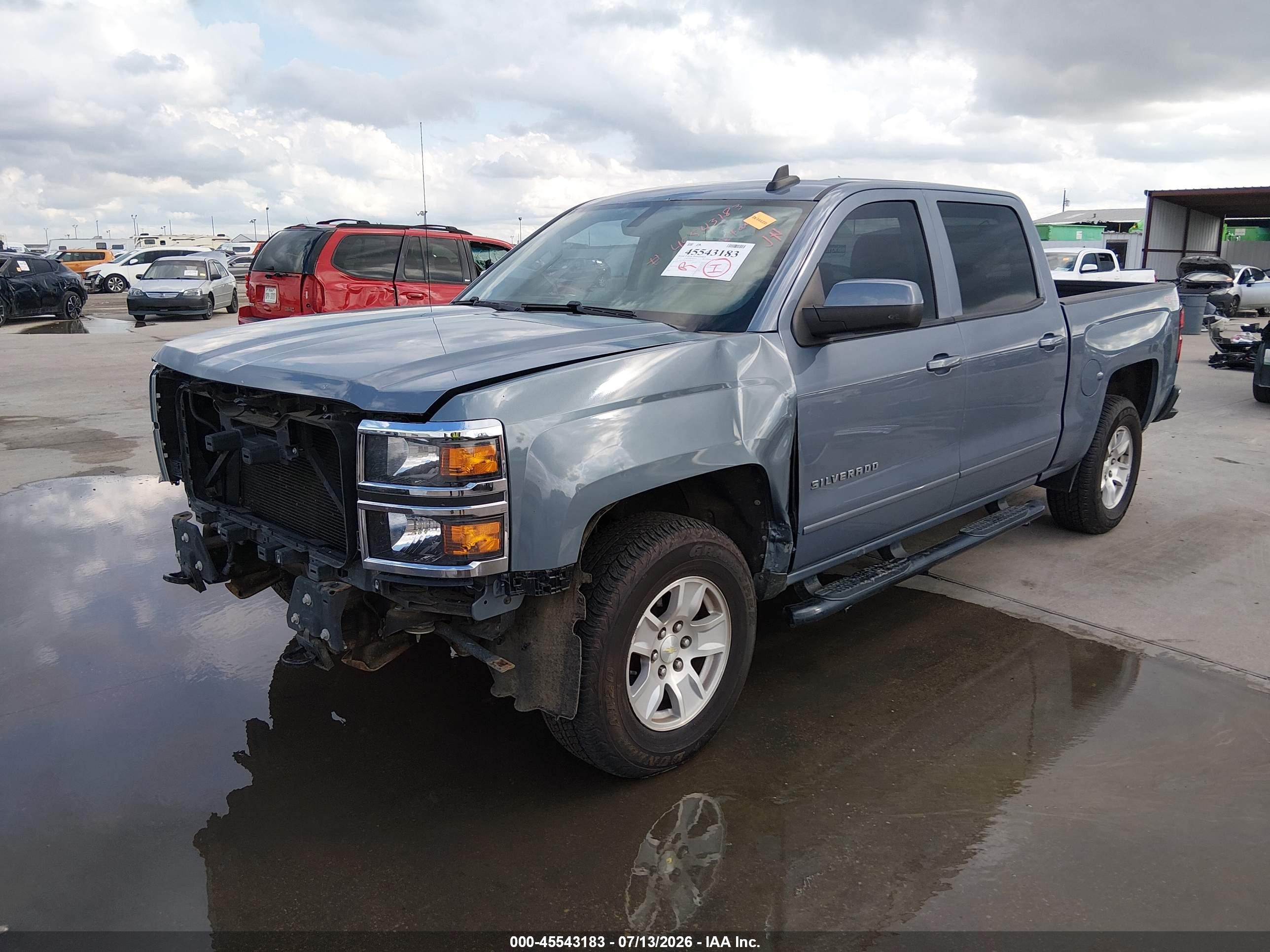 2015 Chevrolet Silverado 1500 Lt Blue vin: 3GCUKREC4FG305377