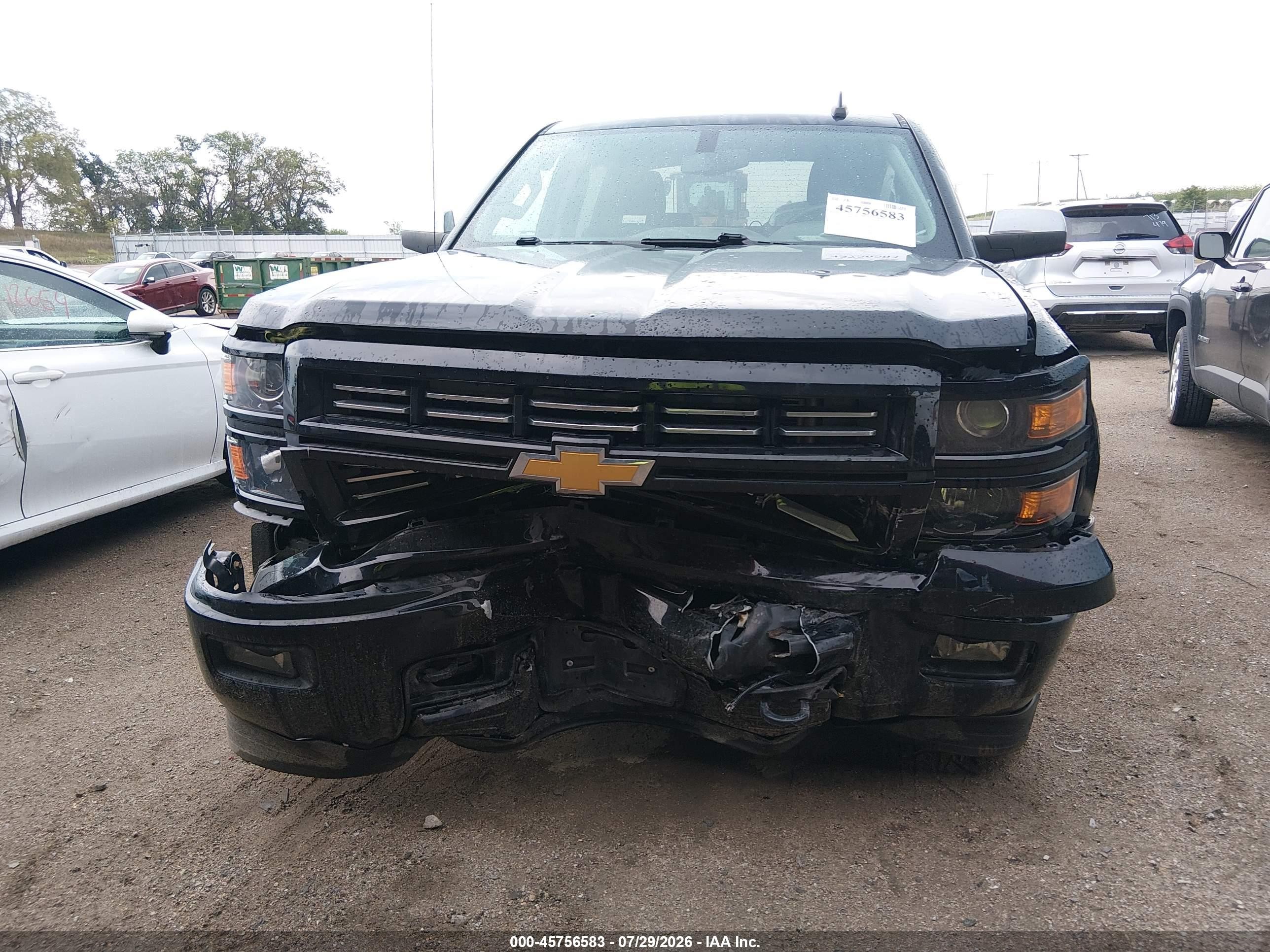 2015 Chevrolet Silverado 1500 Lt Black vin: 3GCUKREC4FG468658