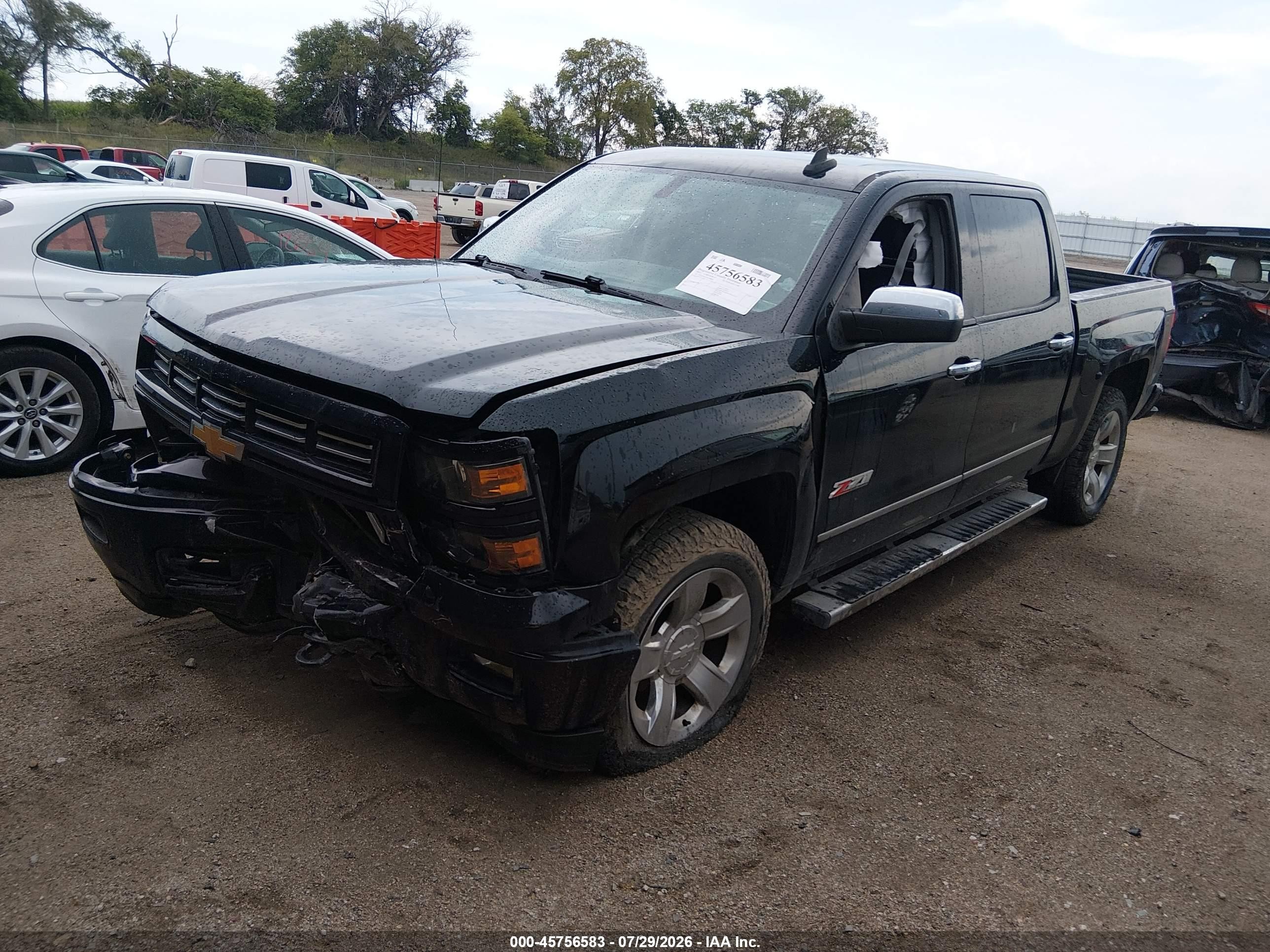 2015 Chevrolet Silverado 1500 Lt Black vin: 3GCUKREC4FG468658