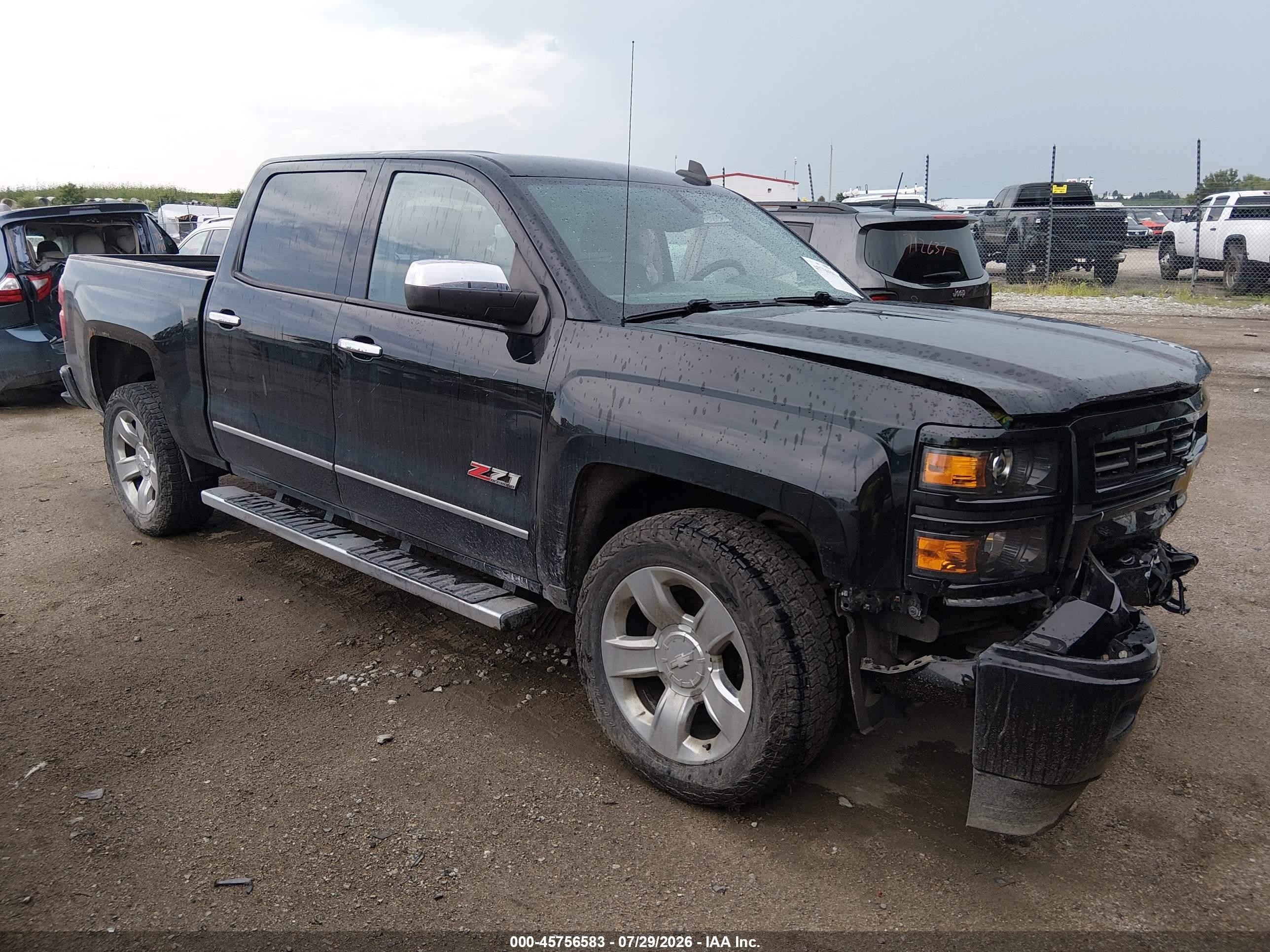 2015 Chevrolet Silverado 1500 Lt Black vin: 3GCUKREC4FG468658
