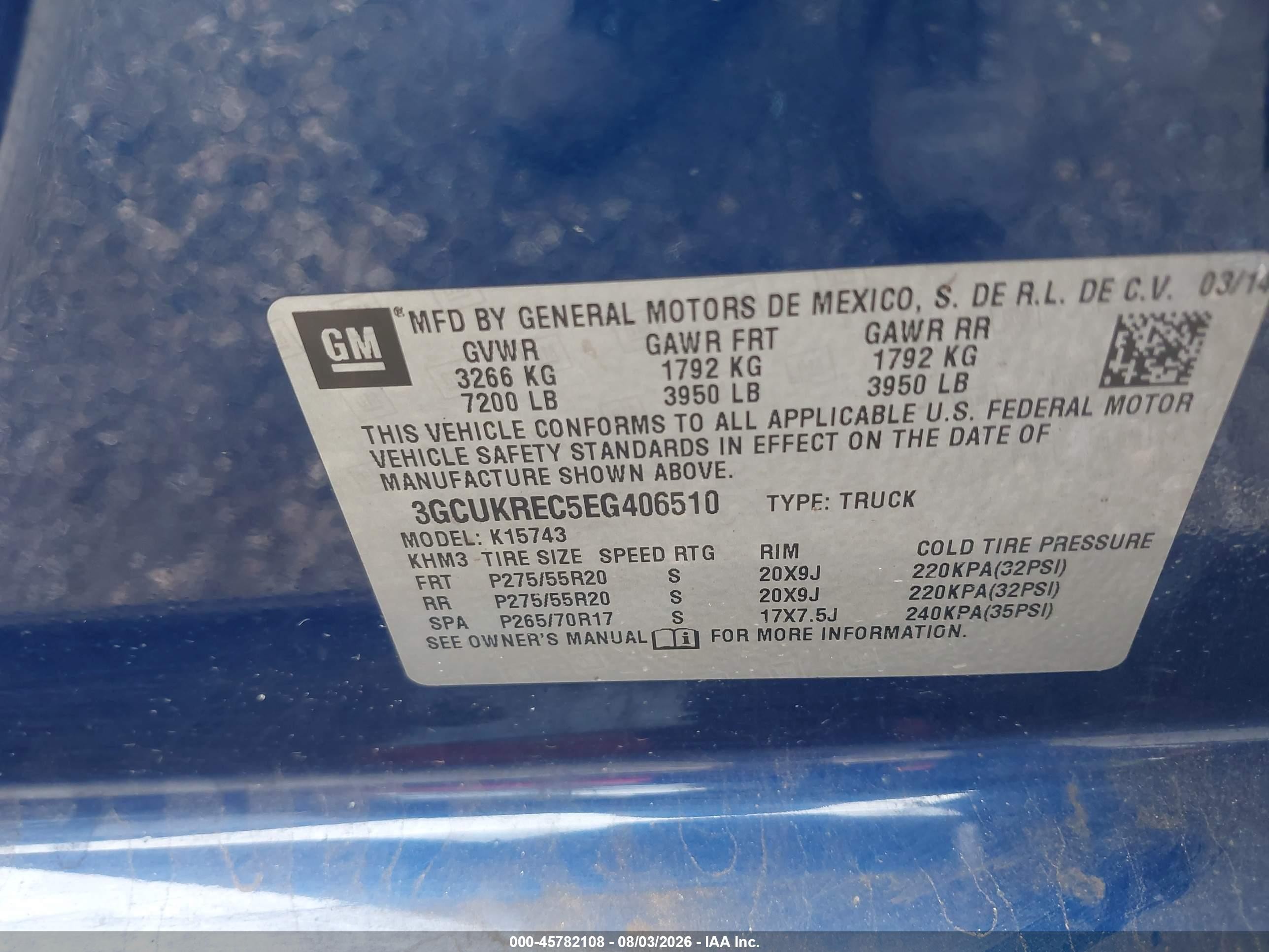 2014 Chevrolet Silverado 1500 Lt Синий vin: 3GCUKREC5EG406510