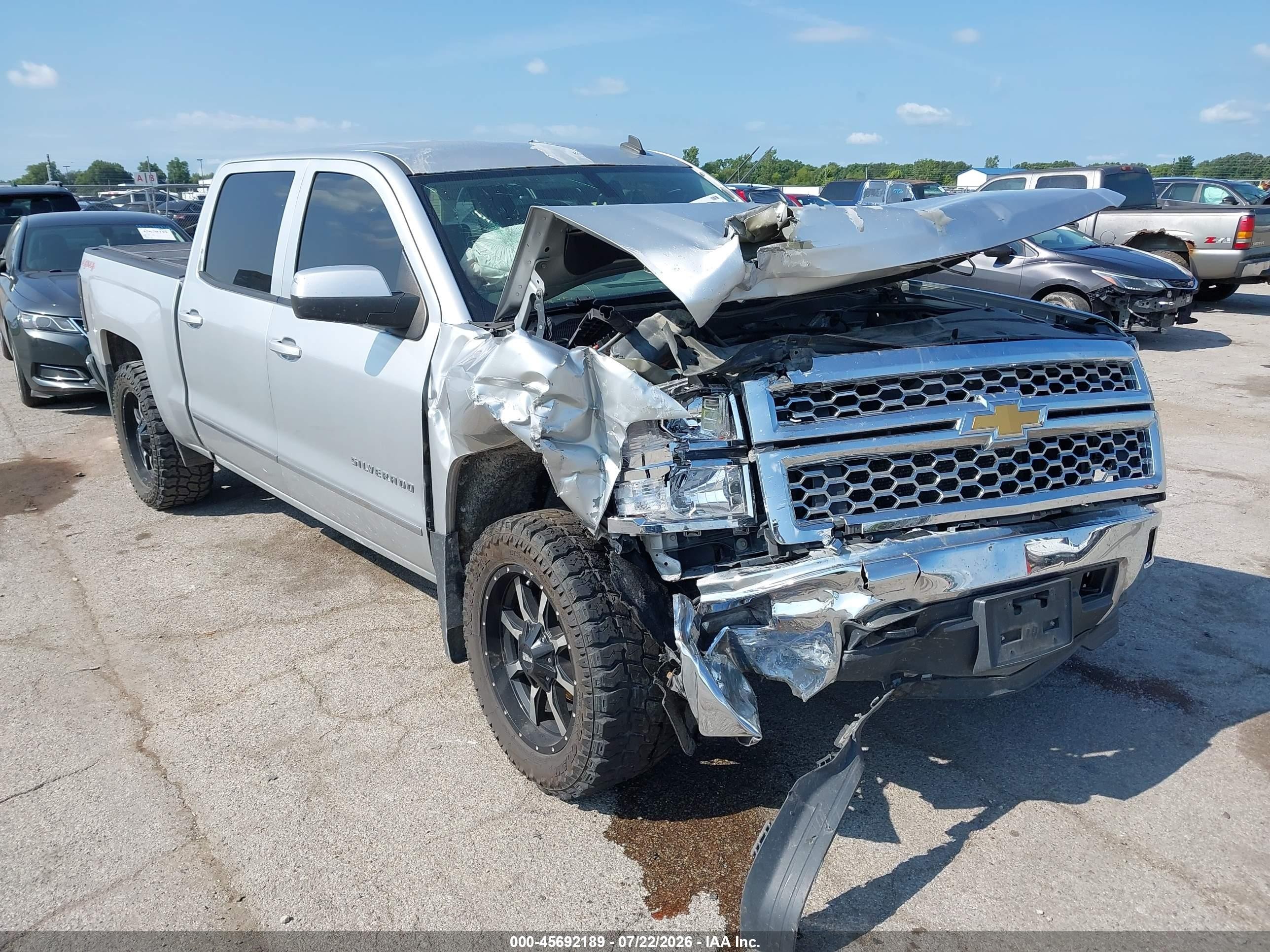 2014 Chevrolet Silverado 1500 Lt Серебряный vin: 3GCUKREC5EG432542