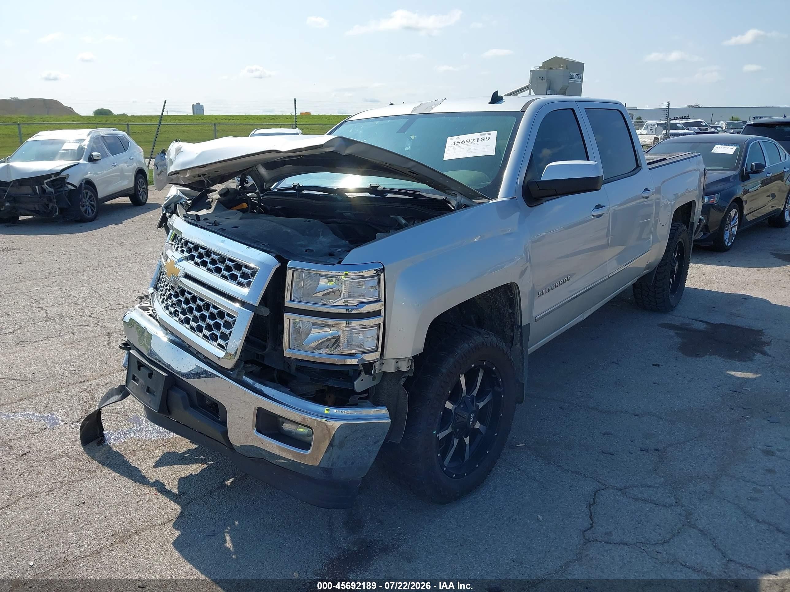 2014 Chevrolet Silverado 1500 Lt Серебряный vin: 3GCUKREC5EG432542