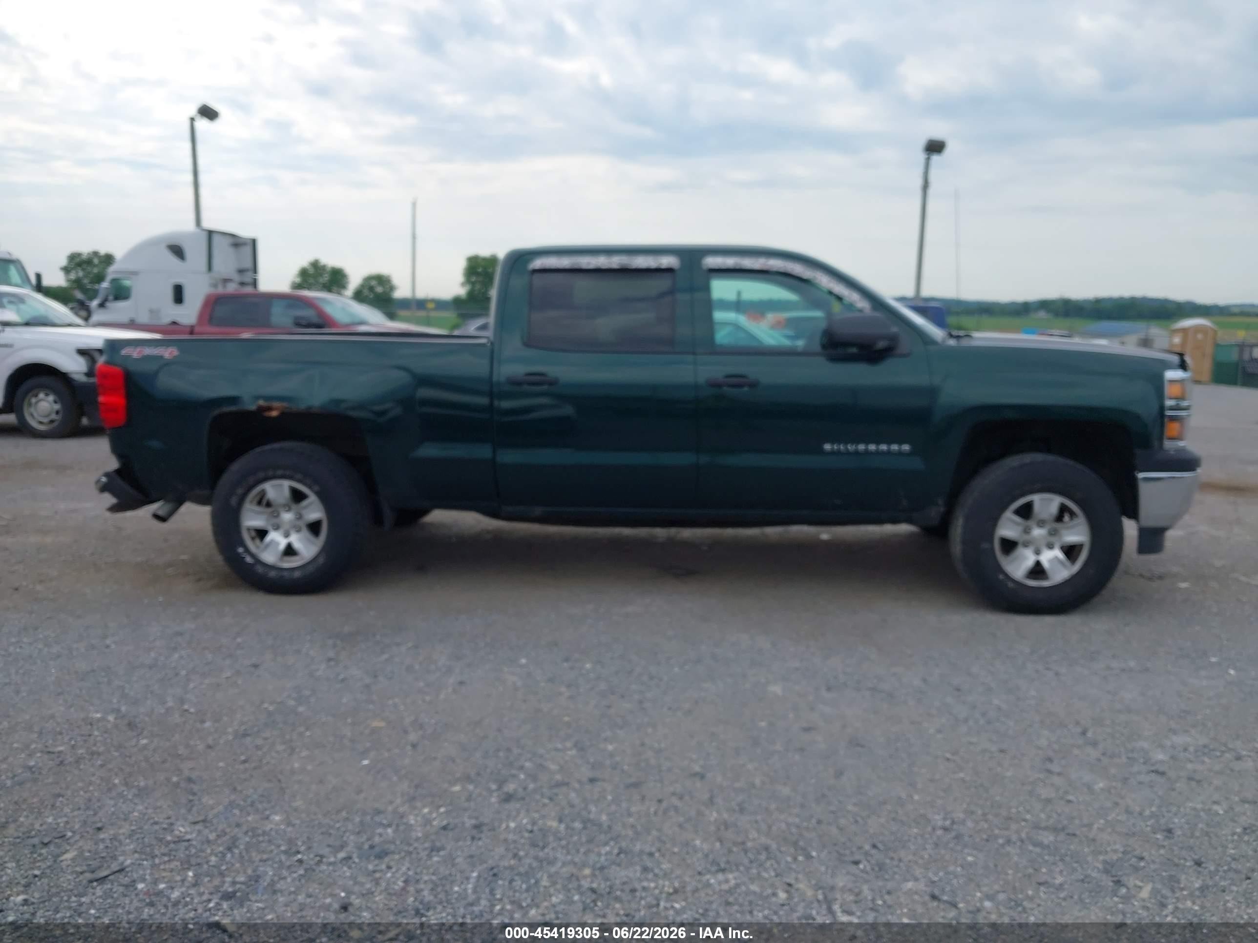 2014 Chevrolet Silverado 1500 Lt Green vin: 3GCUKREC5EG468750