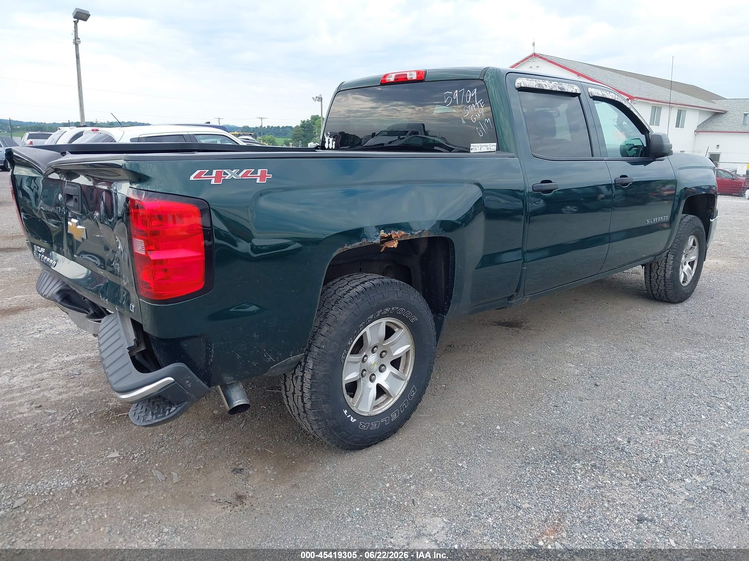 2014 Chevrolet Silverado 1500 Lt Green vin: 3GCUKREC5EG468750