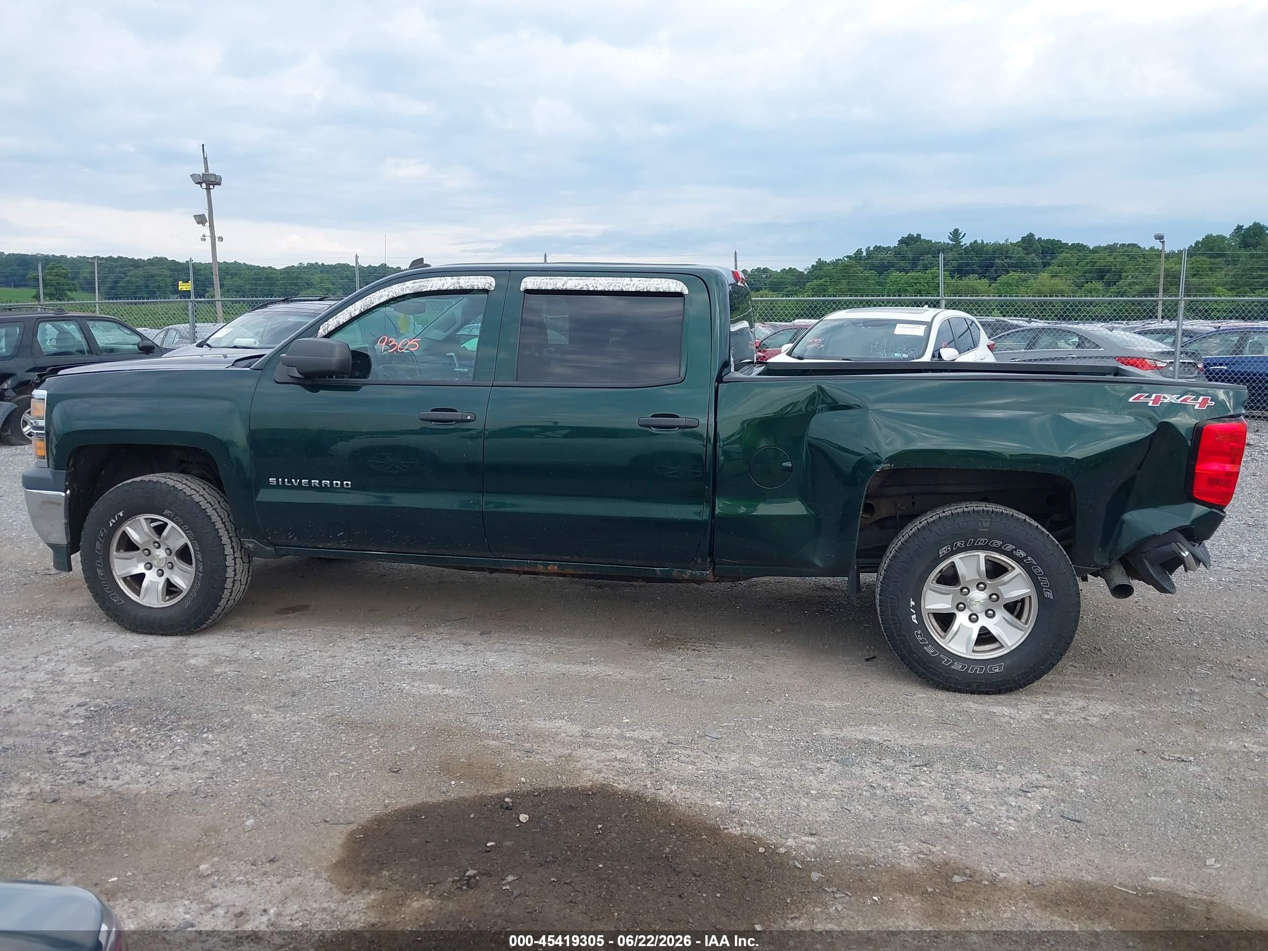 2014 Chevrolet Silverado 1500 Lt Green vin: 3GCUKREC5EG468750