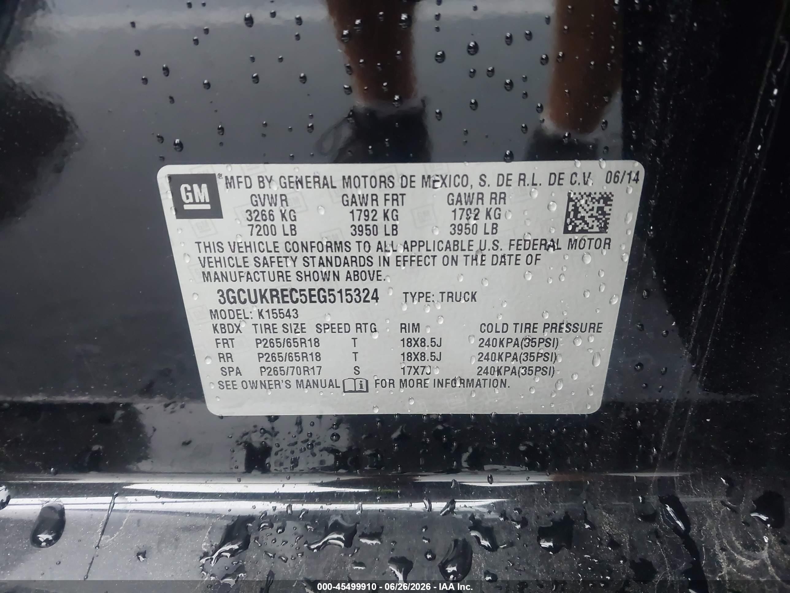 2014 Chevrolet Silverado 1500 Lt Black vin: 3GCUKREC5EG515324