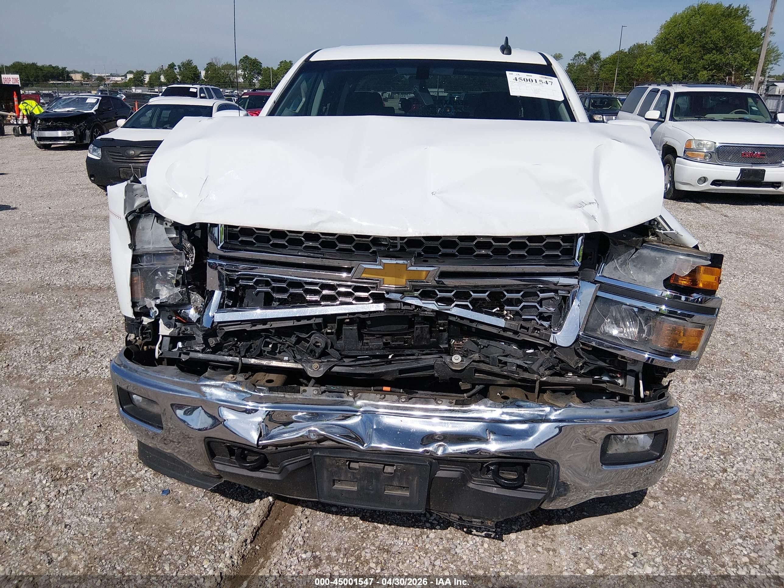 2015 Chevrolet Silverado 1500 1lt White vin: 3GCUKREC5FG121419