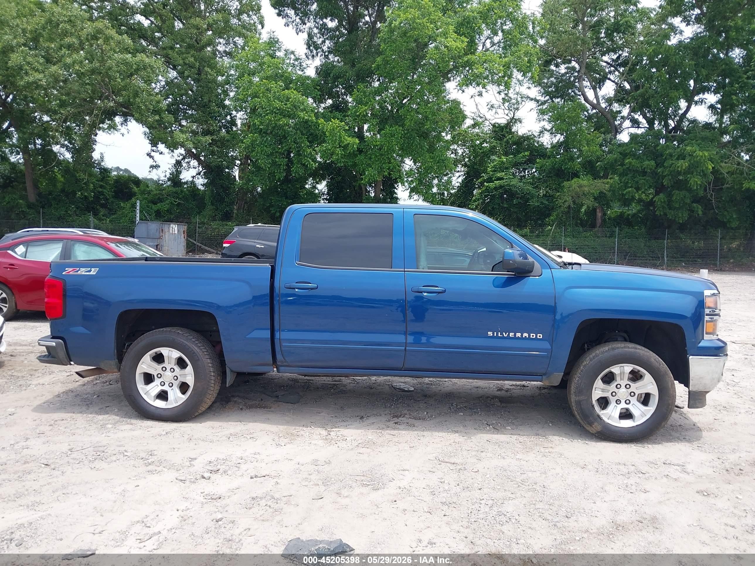 2015 Chevrolet Silverado 1500 2lt Blue vin: 3GCUKREC5FG408002
