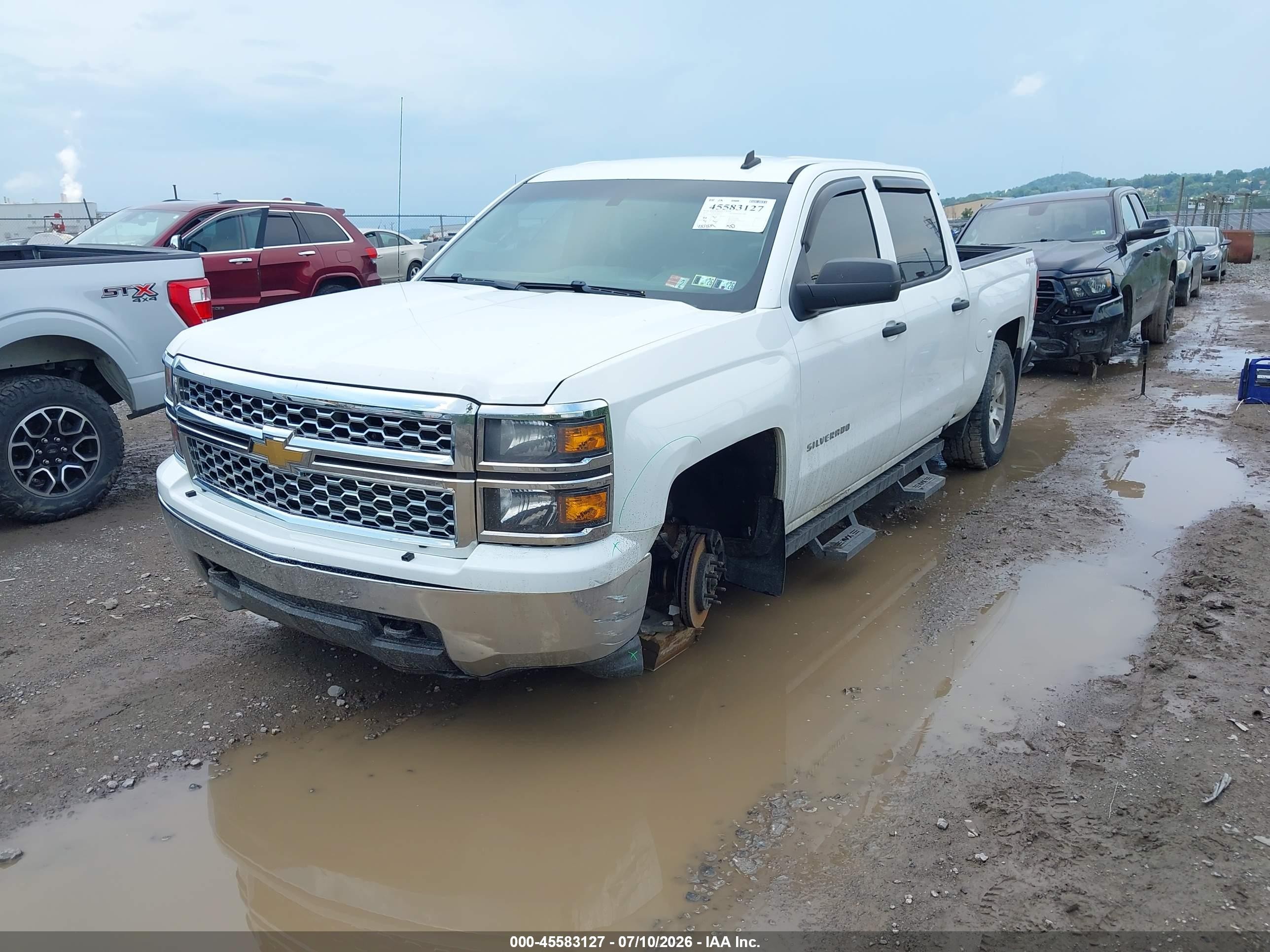 2014 Chevrolet Silverado 1500 Lt White vin: 3GCUKREC6EG490952