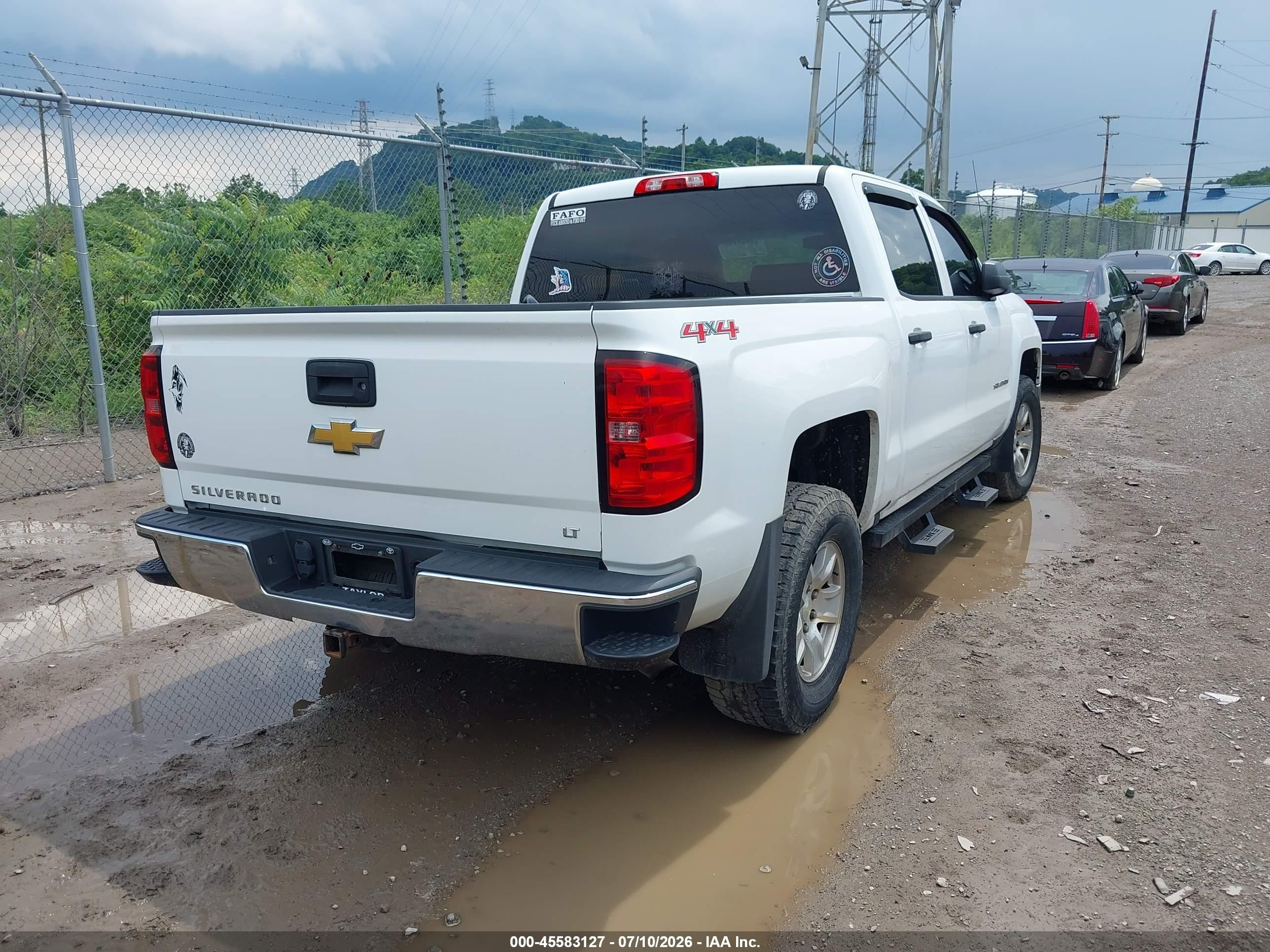 2014 Chevrolet Silverado 1500 Lt White vin: 3GCUKREC6EG490952