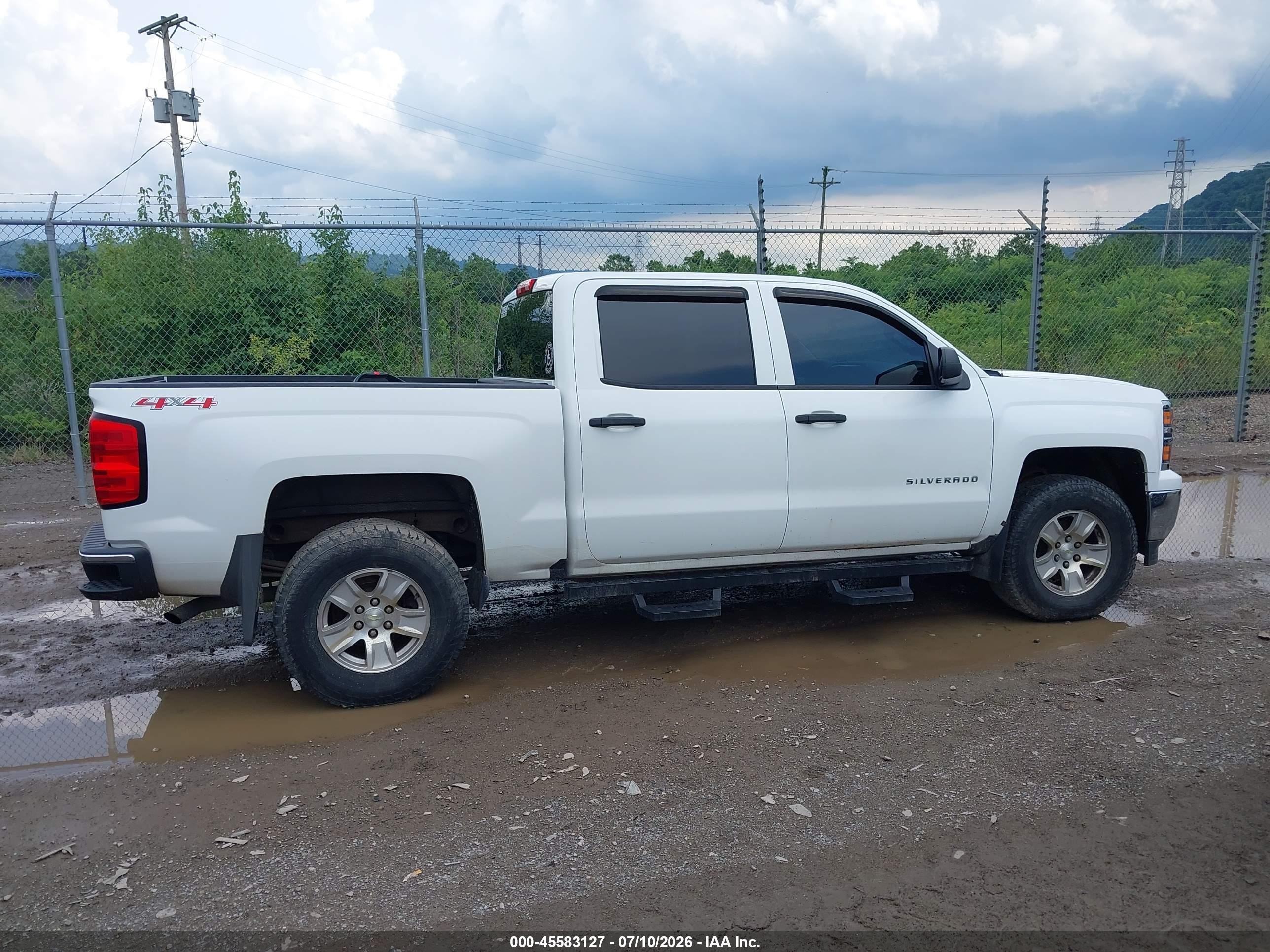2014 Chevrolet Silverado 1500 Lt White vin: 3GCUKREC6EG490952