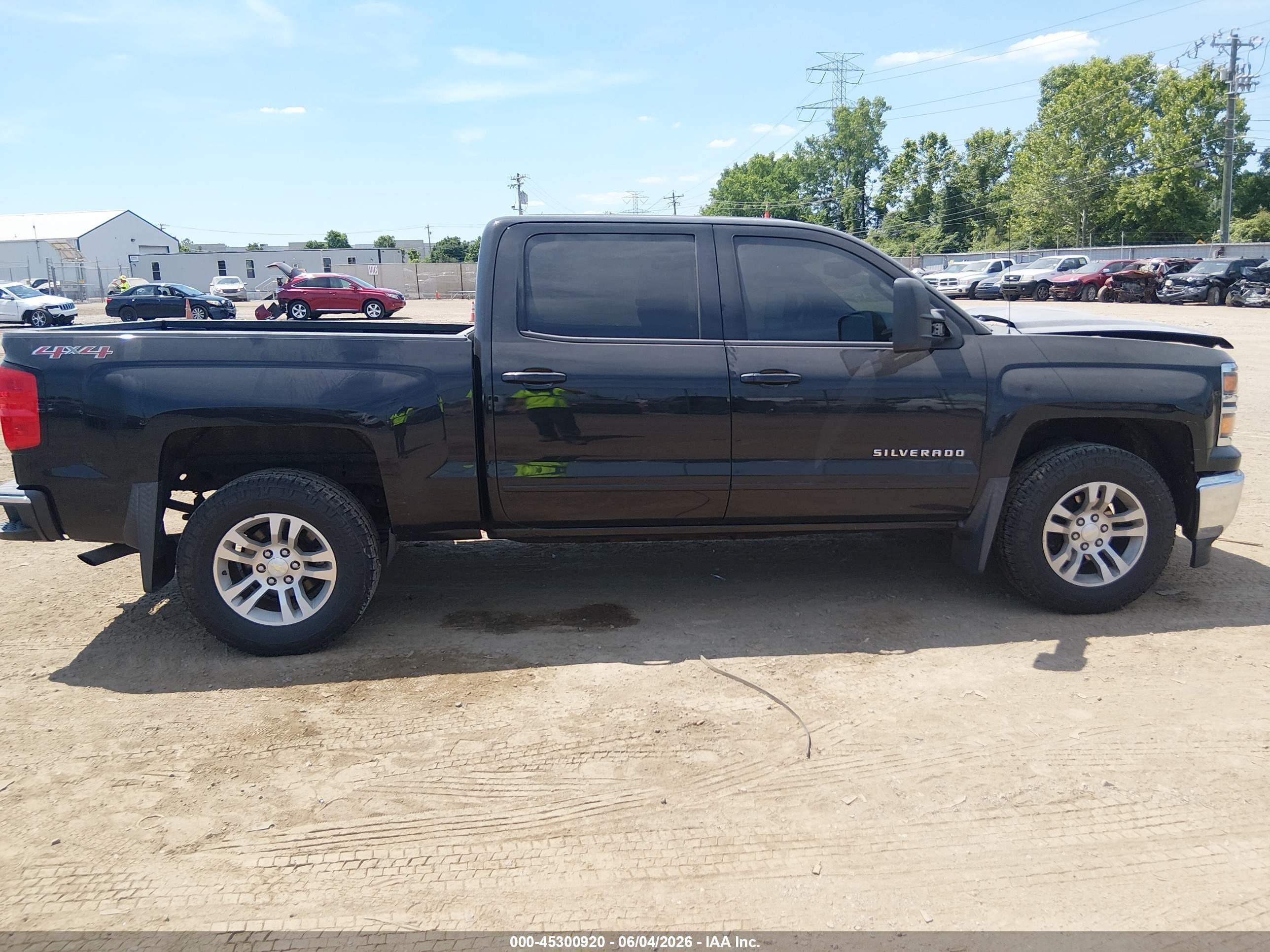 2015 Chevrolet Silverado 1500 1lt Black vin: 3GCUKREC6FG121428