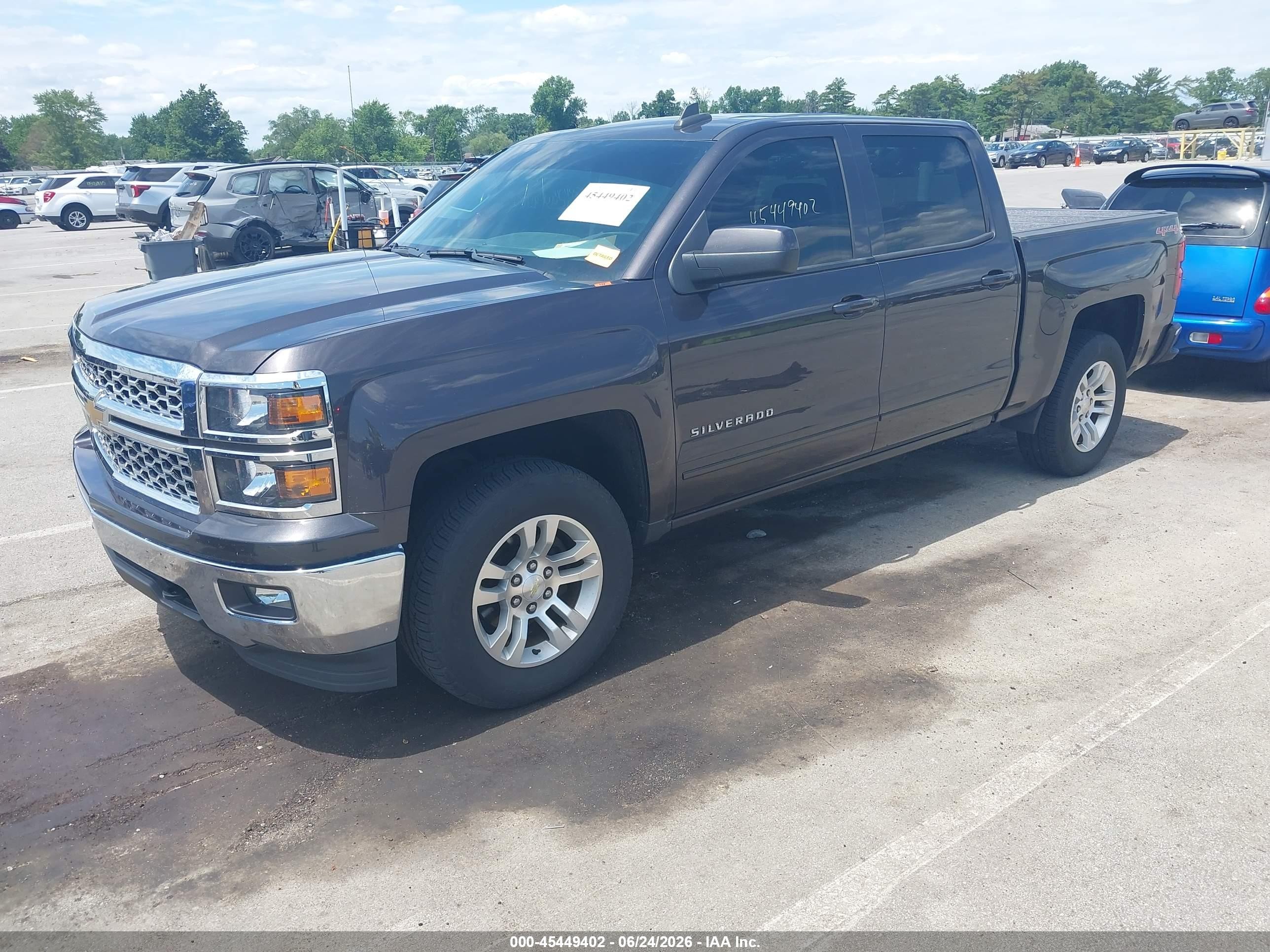 2015 Chevrolet Silverado 1500 Lt Gray vin: 3GCUKREC6FG145079