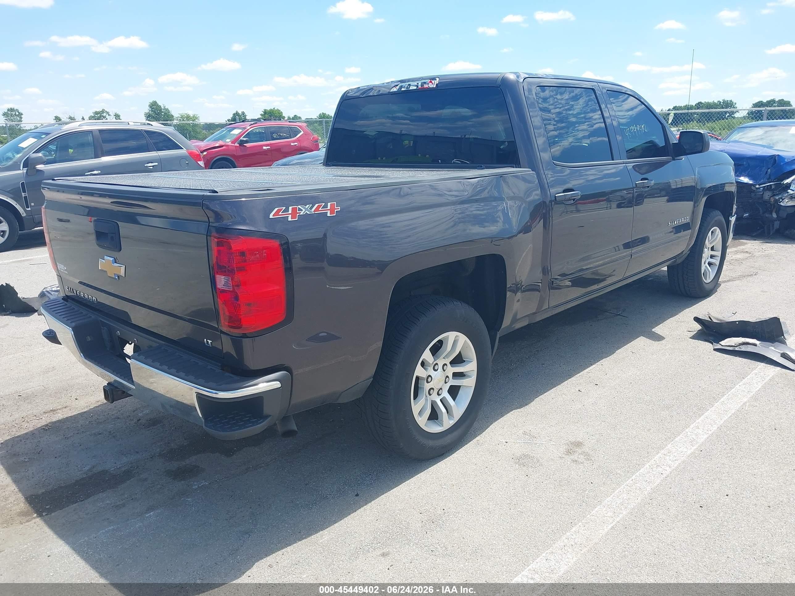 2015 Chevrolet Silverado 1500 Lt Gray vin: 3GCUKREC6FG145079