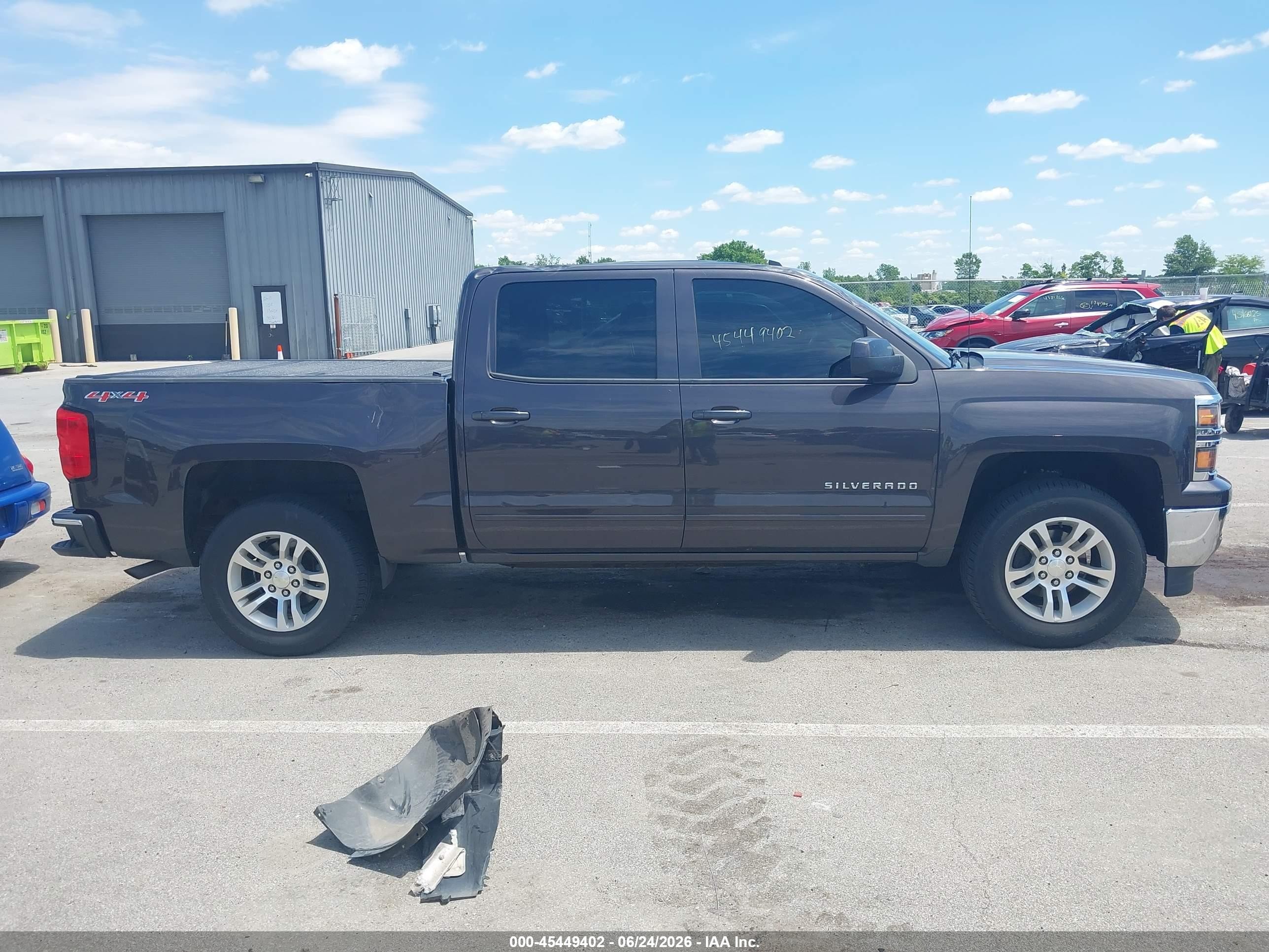 2015 Chevrolet Silverado 1500 Lt Gray vin: 3GCUKREC6FG145079