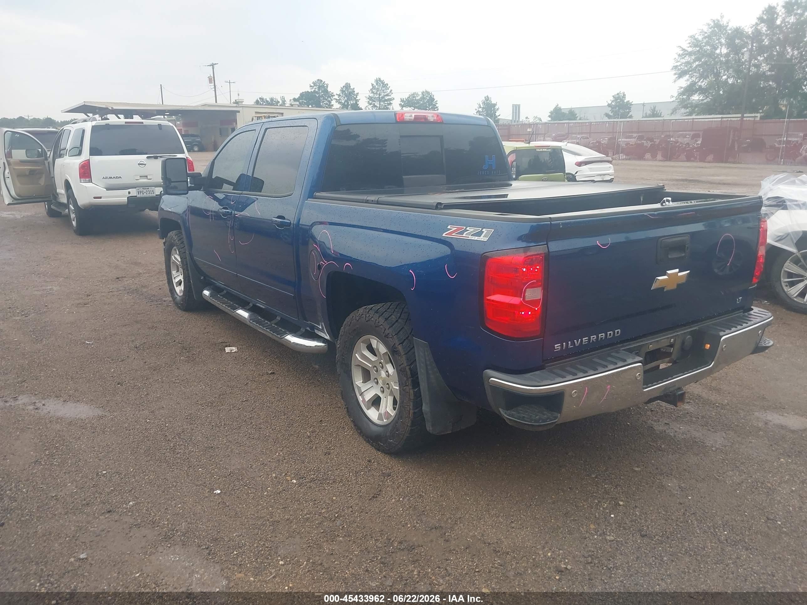 2015 Chevrolet Silverado 1500 2lt Blue vin: 3GCUKREC6FG432728