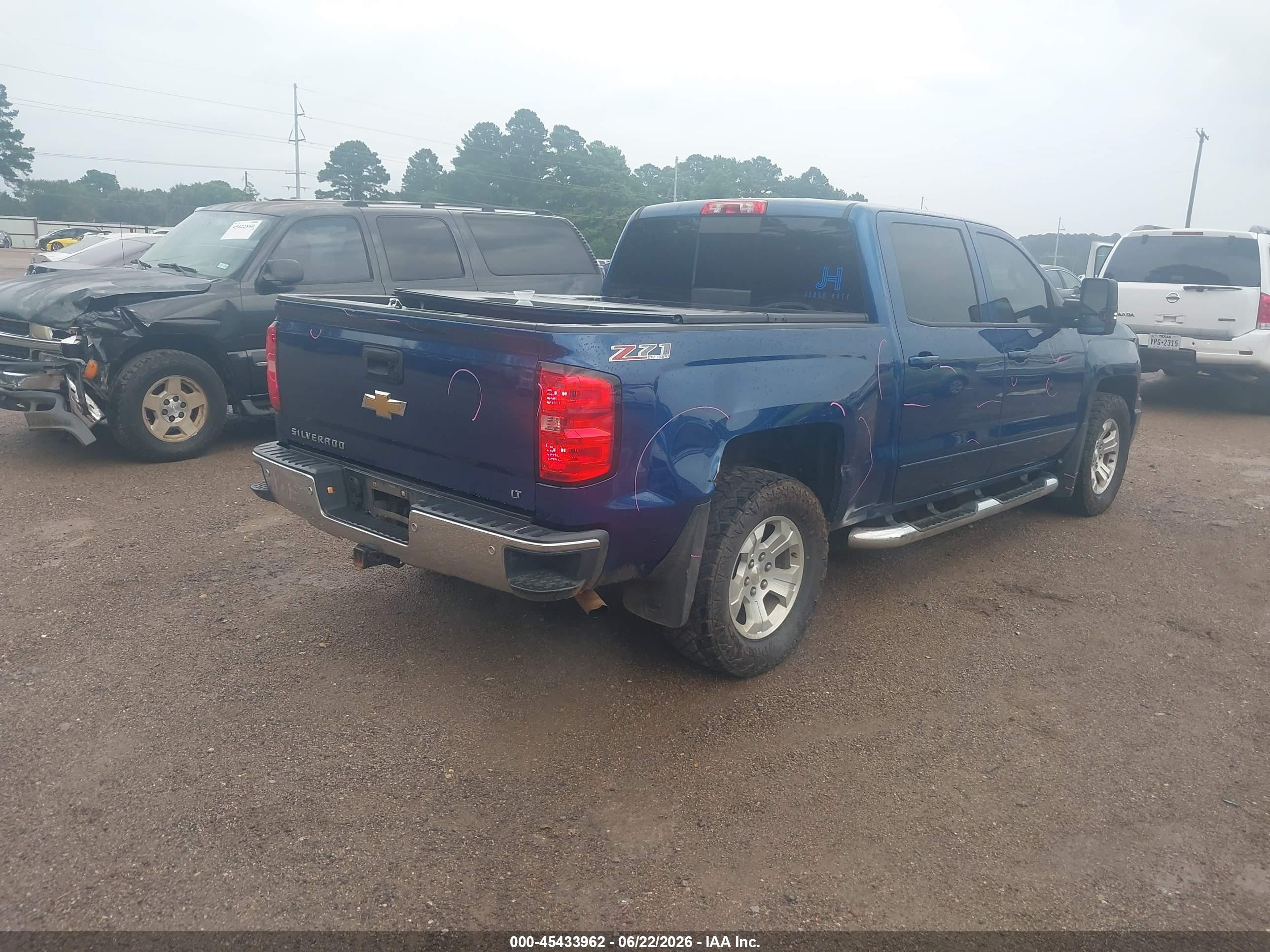 2015 Chevrolet Silverado 1500 2lt Blue vin: 3GCUKREC6FG432728
