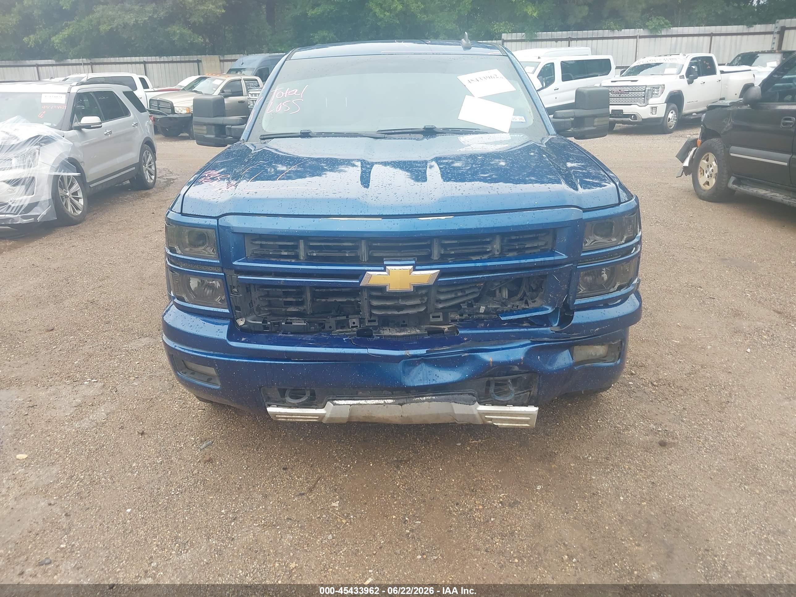2015 Chevrolet Silverado 1500 2lt Blue vin: 3GCUKREC6FG432728
