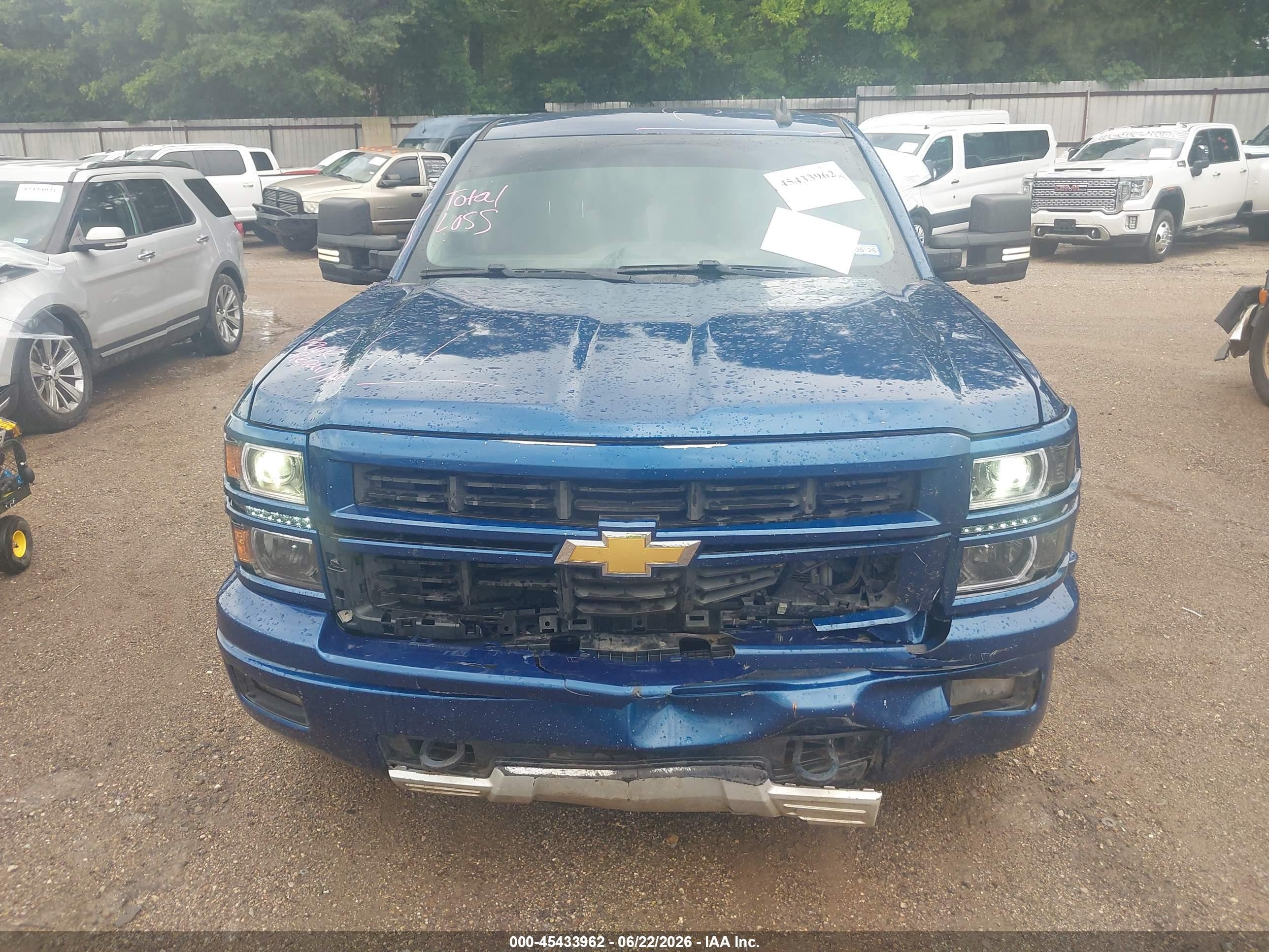 2015 Chevrolet Silverado 1500 2lt Blue vin: 3GCUKREC6FG432728