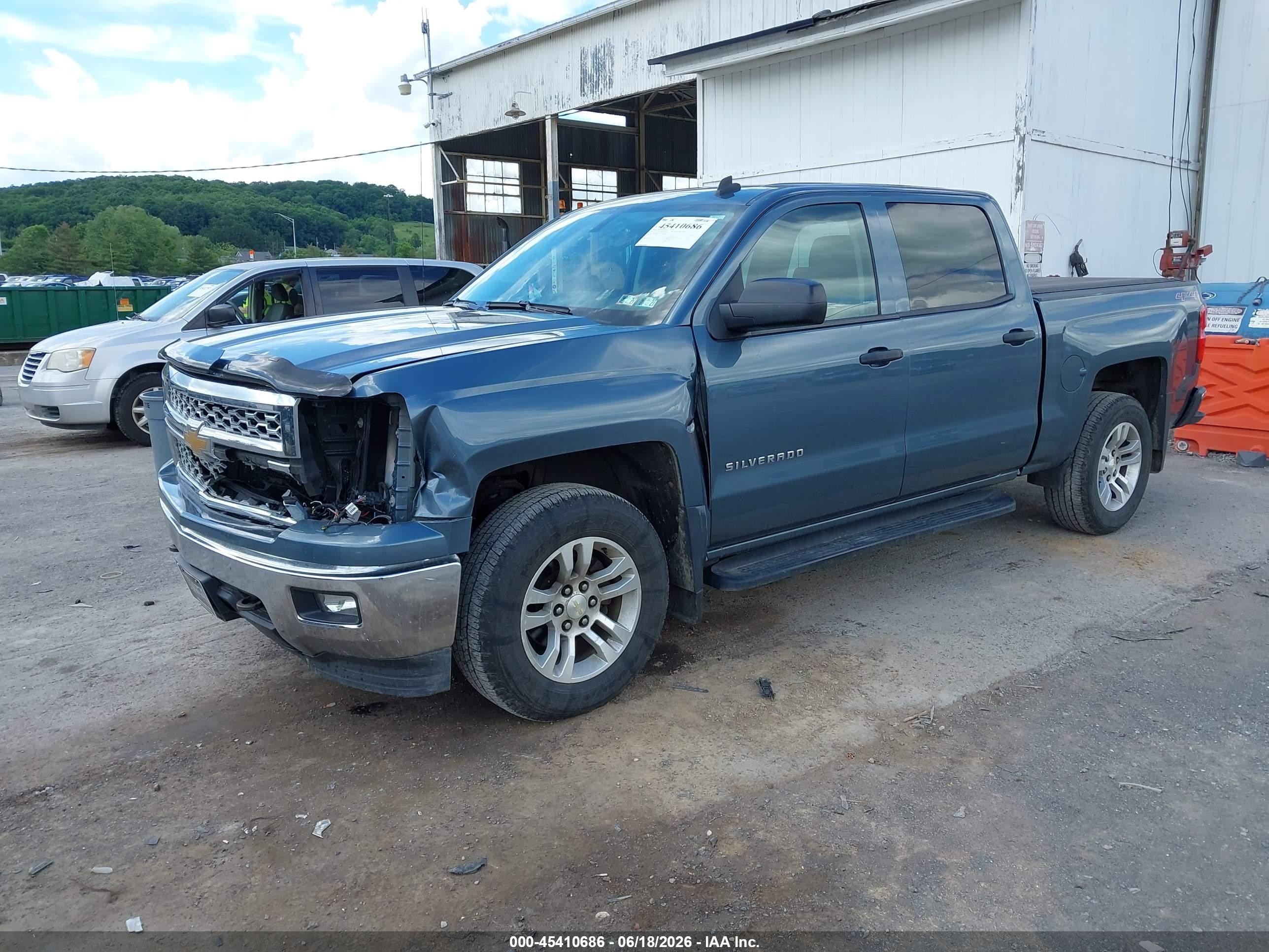 2014 Chevrolet Silverado 1500 Lt Blue vin: 3GCUKREC7EG321670