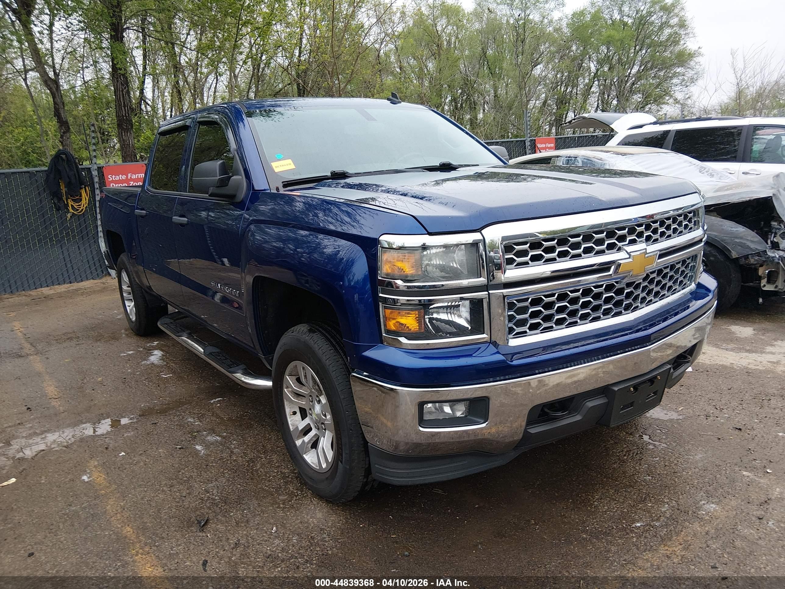 2014 Chevrolet Silverado 1500 1lt Blue vin: 3GCUKREC7EG426421