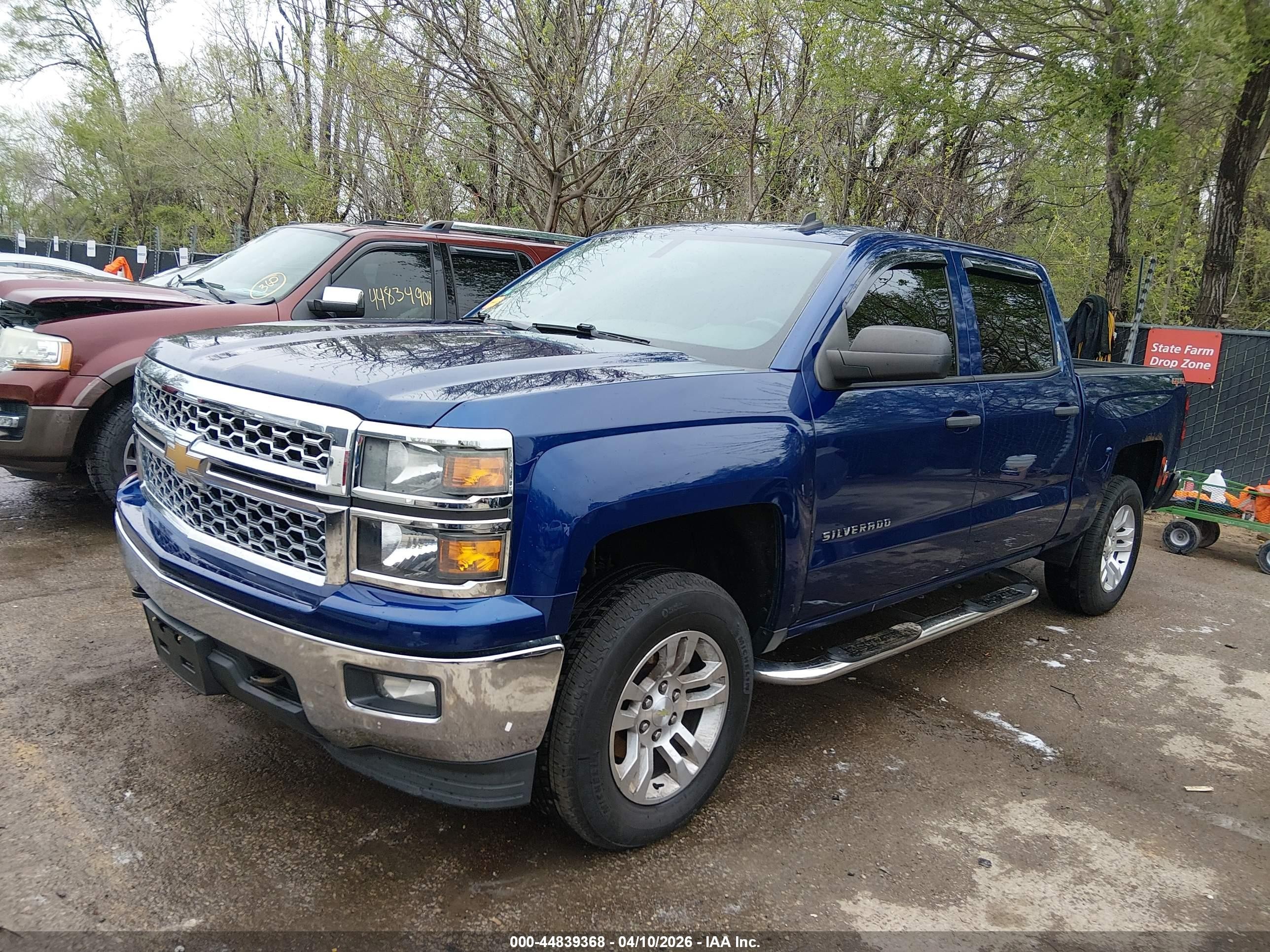 2014 Chevrolet Silverado 1500 1lt Blue vin: 3GCUKREC7EG426421