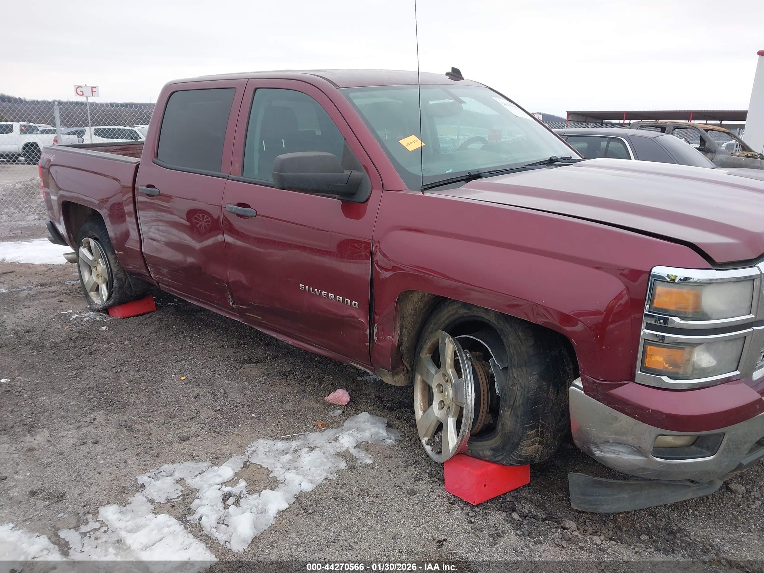 2014 Chevrolet Silverado 1500 1lt Maroon vin: 3GCUKREC7EG487736